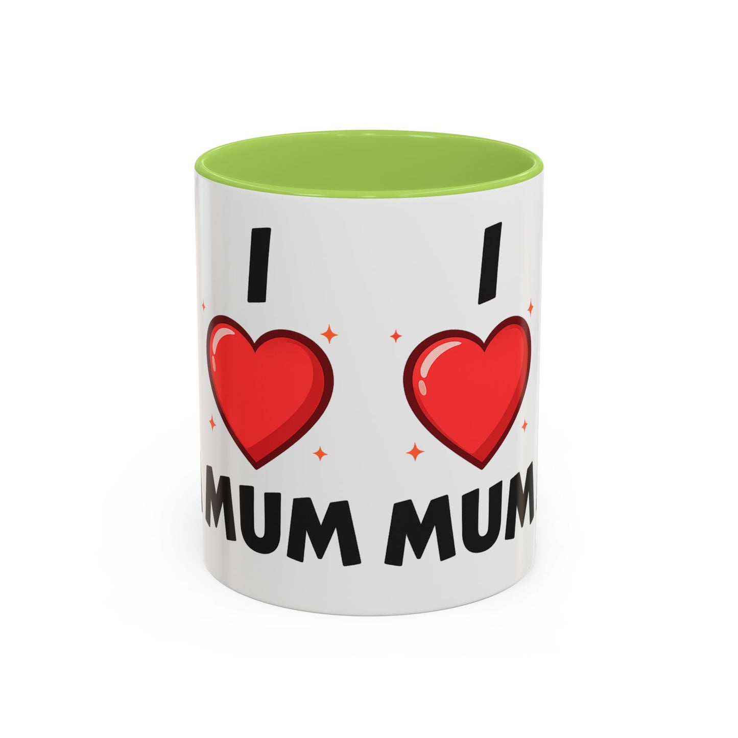 I Love Mum Accent Mug | Mother's Day Coffee Mug | Tea Mug Gift for Mum | Red Ceramic Mug | Gifts & Lifestyle