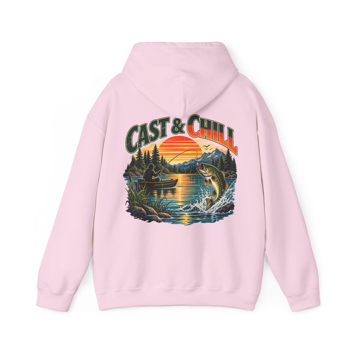 Cast & Chill Back Print Hoodie – Vintage Fishing Hoodie