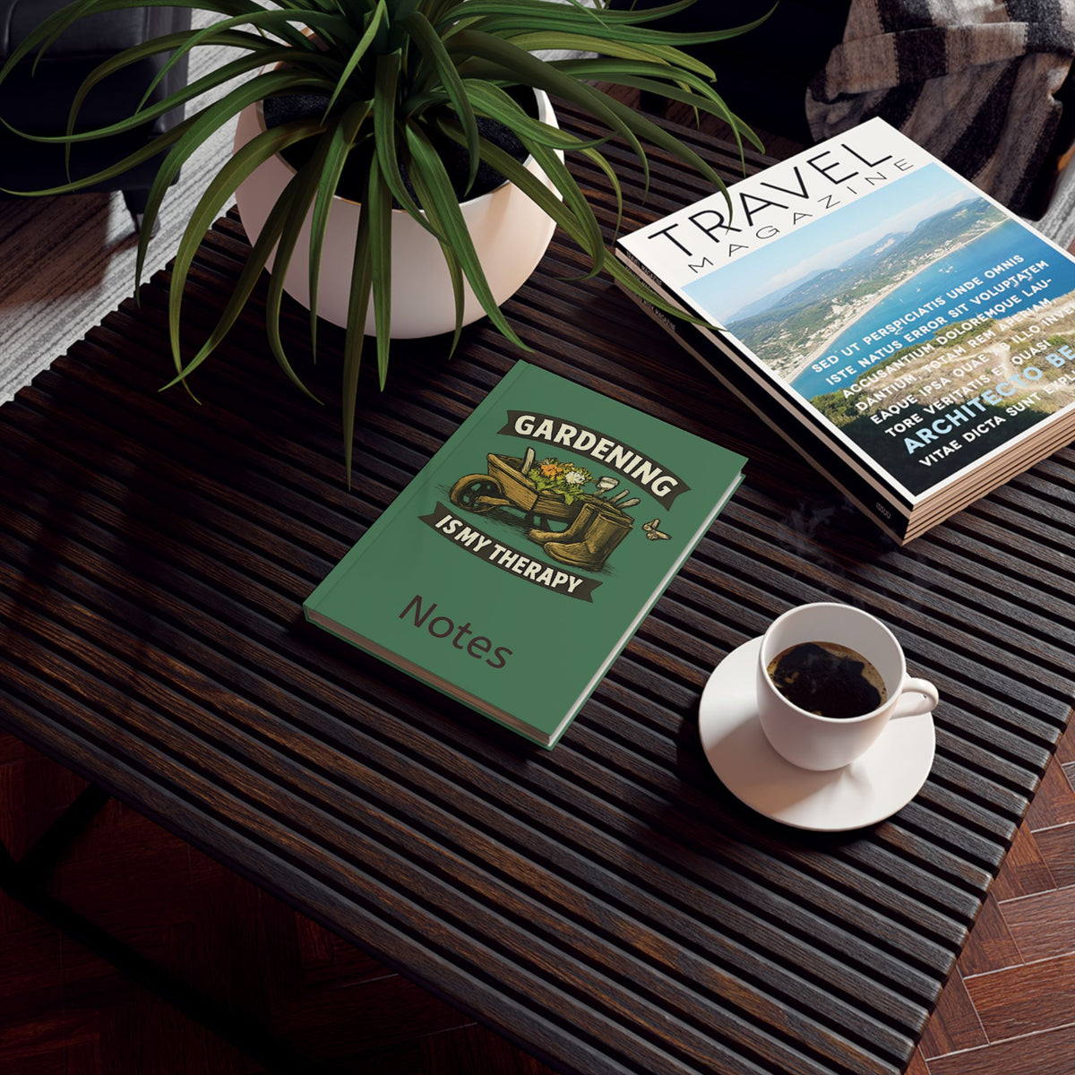 Gardening Is My Therapy – Hardback Gardening Notebook & Journal