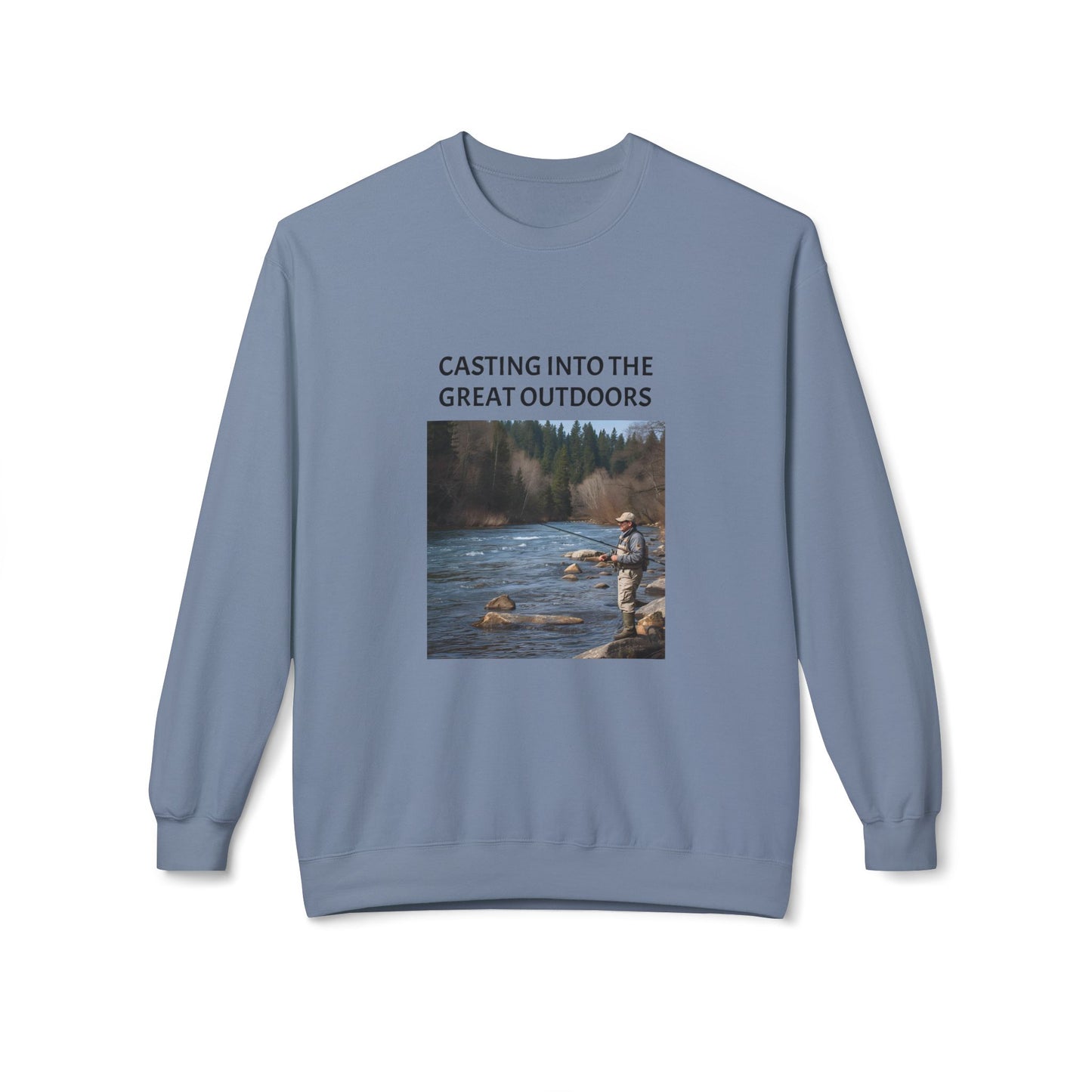 Outdoor Fishing Adventure Crewneck Sweatshirt - Cozy Gift for Nature Lovers, Fishing Enthusiasts, Outdoor Apparel, Casual Sweatshirt