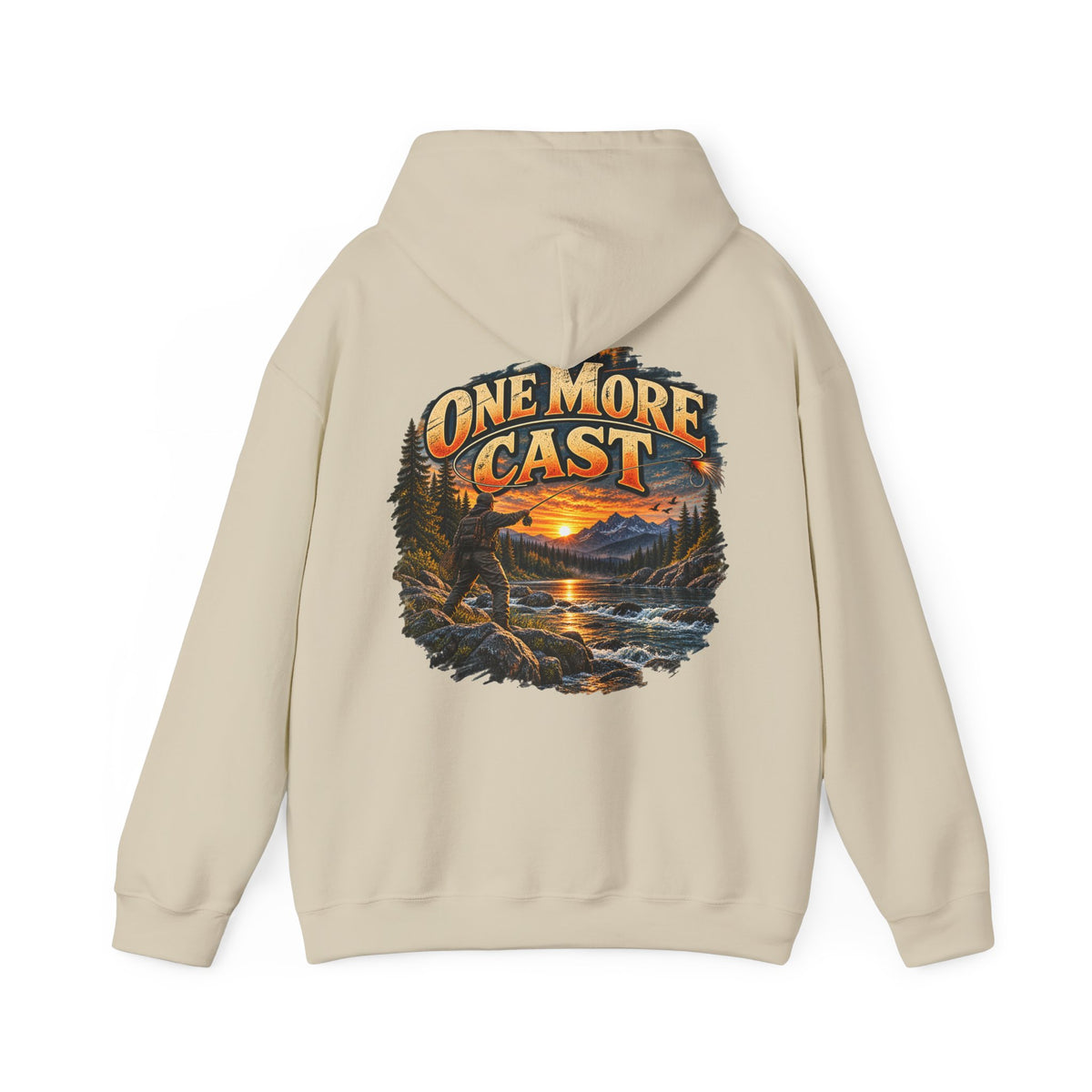 One More Cast Back Print Hoodie – Vintage Fishing Hoodie
