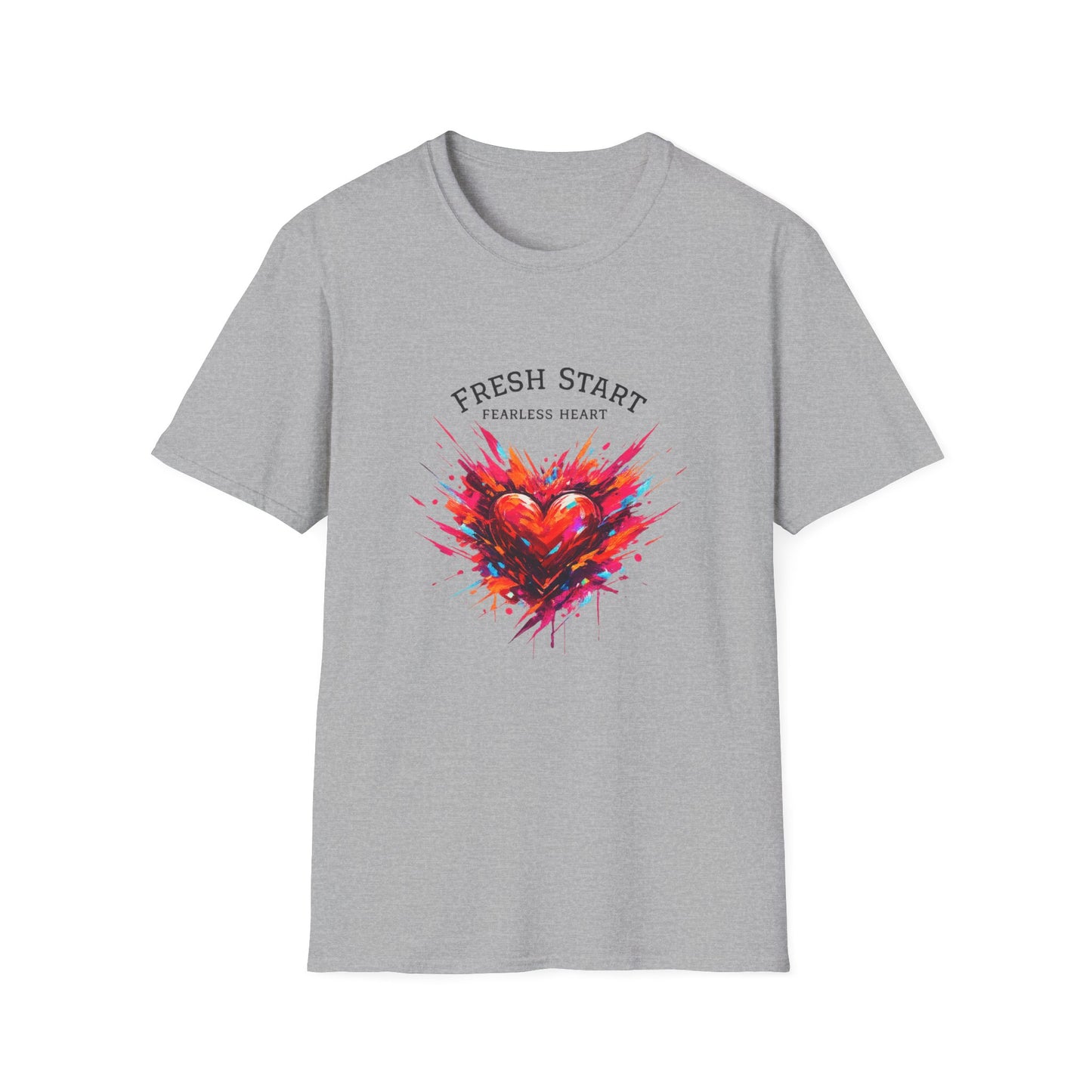 Fresh Start Fearless Heart T-Shirt | Inspirational Unisex Graphic Tee | Positive Mindset Shirt | Gifts & Lifestyle