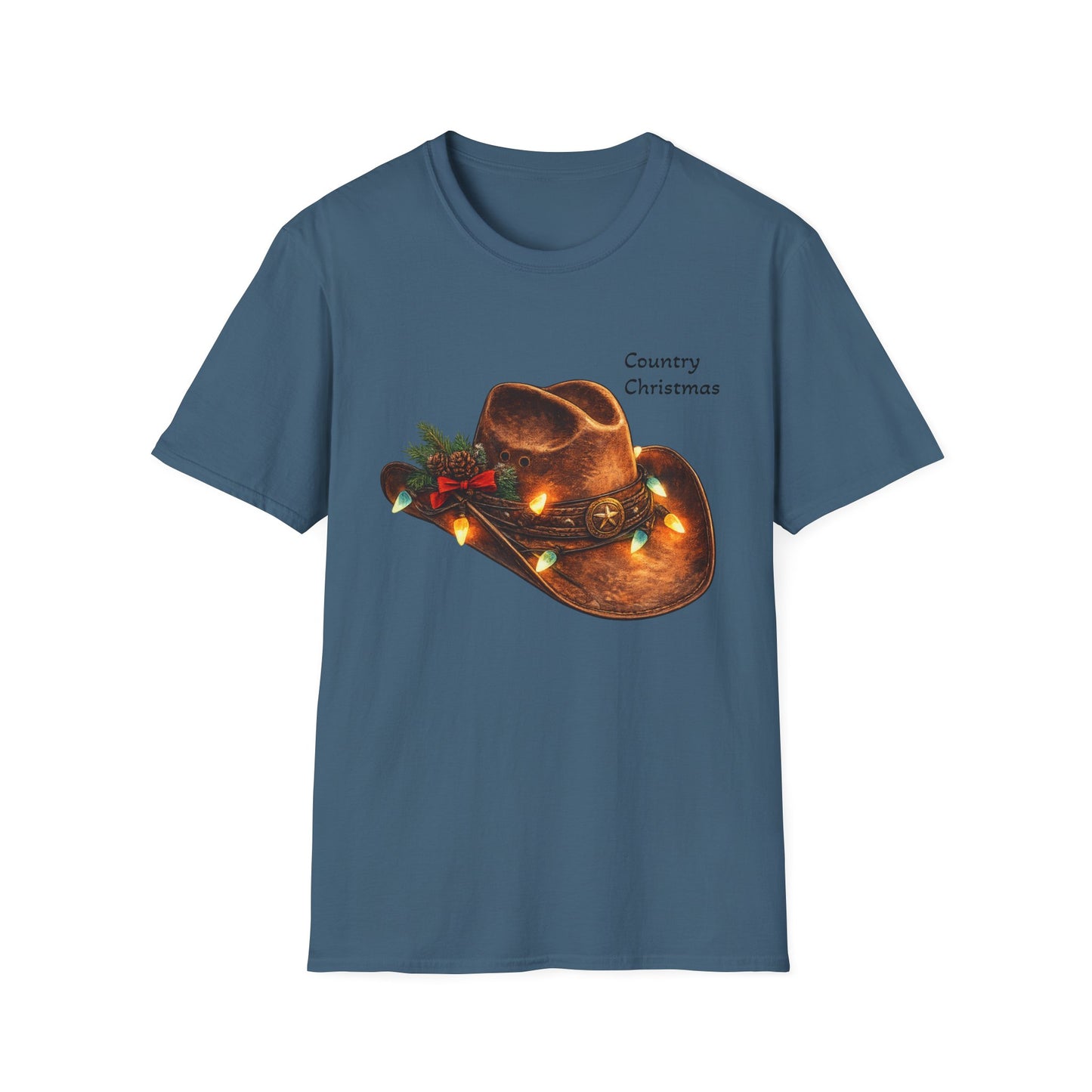 Country Christmas Cowboy Hat T-Shirt