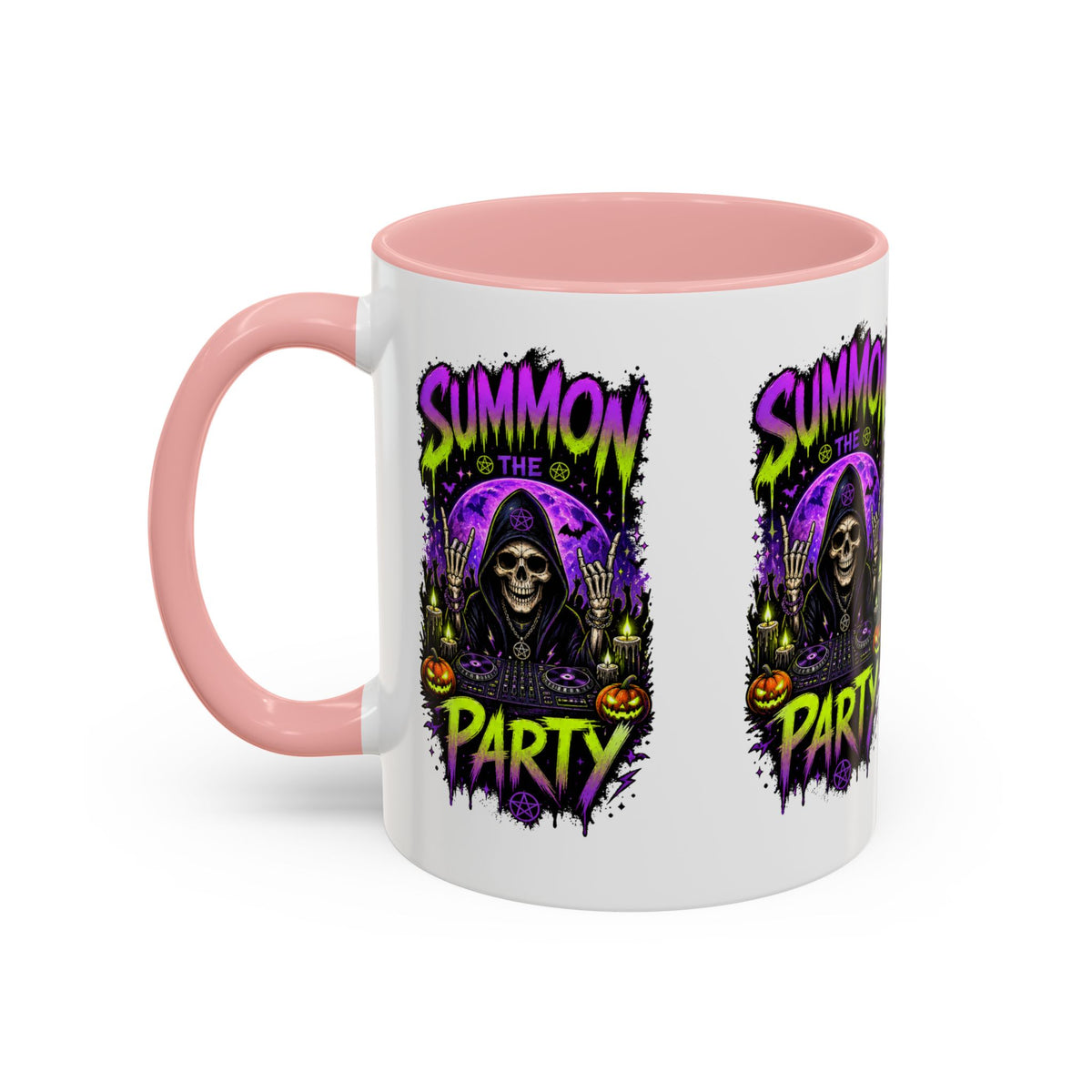 Summon the Party Halloween Accent Mug – Skeleton DJ Mug