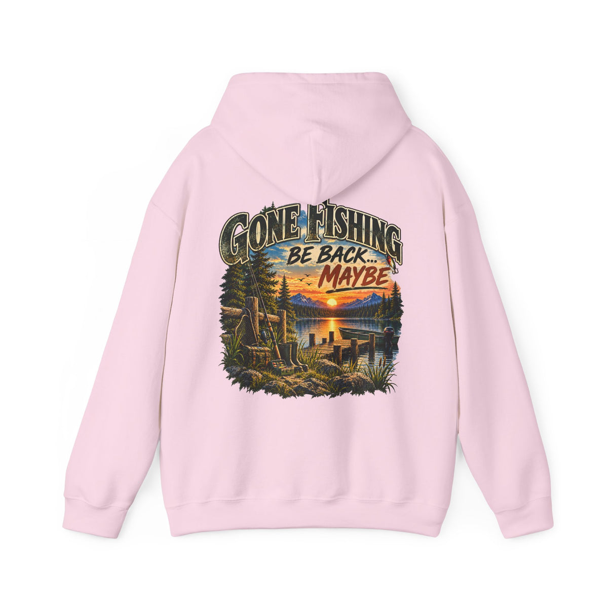 Gone Fishing, Be Back… Maybe Back Print Hoodie – Vintage Fishing Hoodie