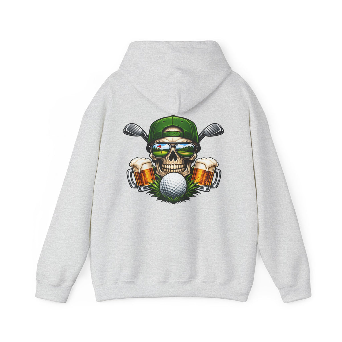Golf Skull Kapuzenpullover Bier, Schläger & Ball Grafik Pullover