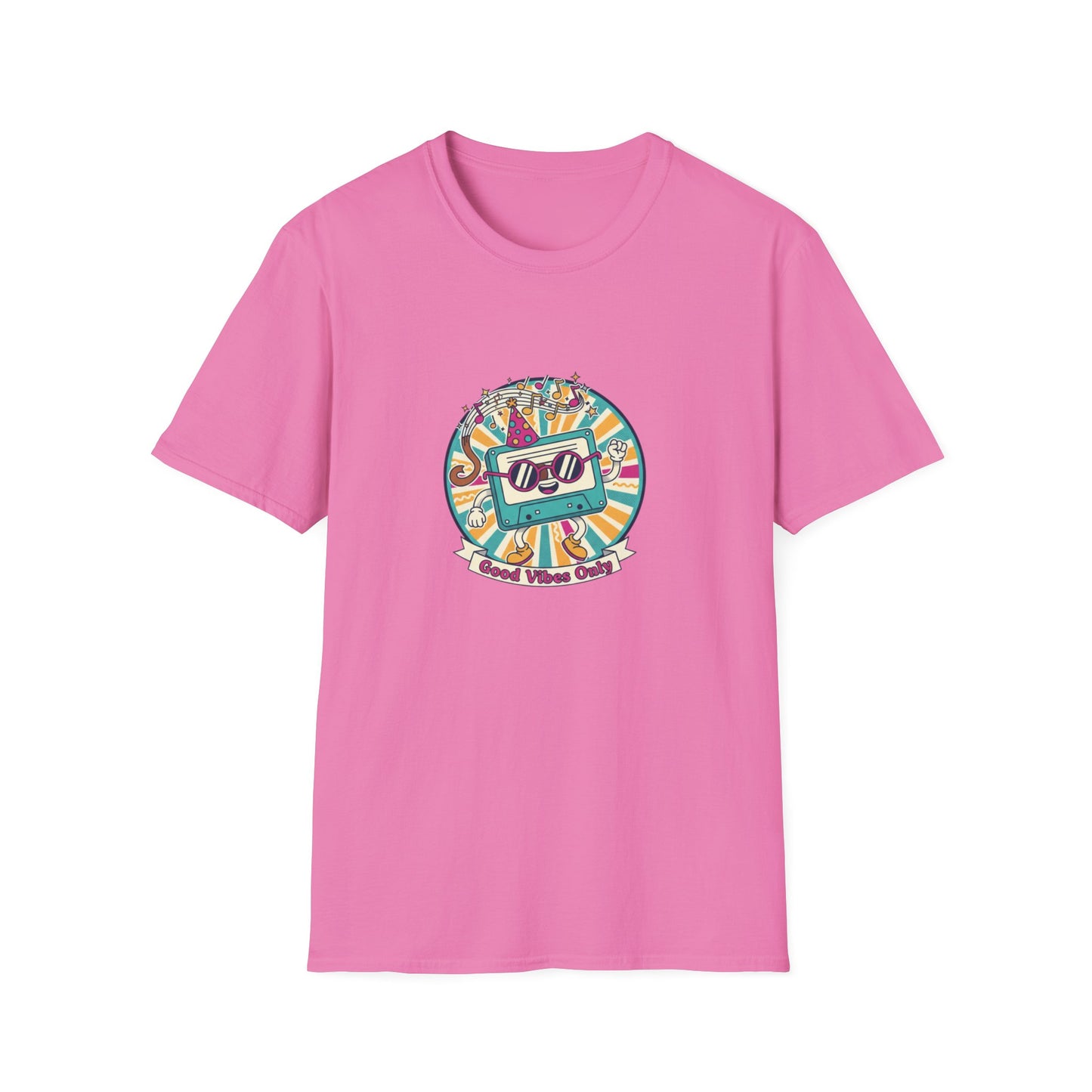 Retro Good Vibes Only T-Shirt | Colourful Retro Cassette Graphic Tee | 80s & 90s Inspired Unisex T-Shirt