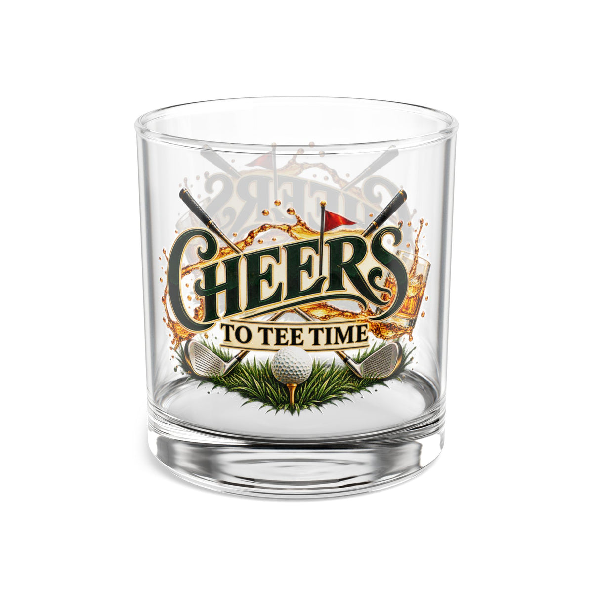 Cheers to Tee Time Golf Rocks Glass – Golfer-Trinkglas