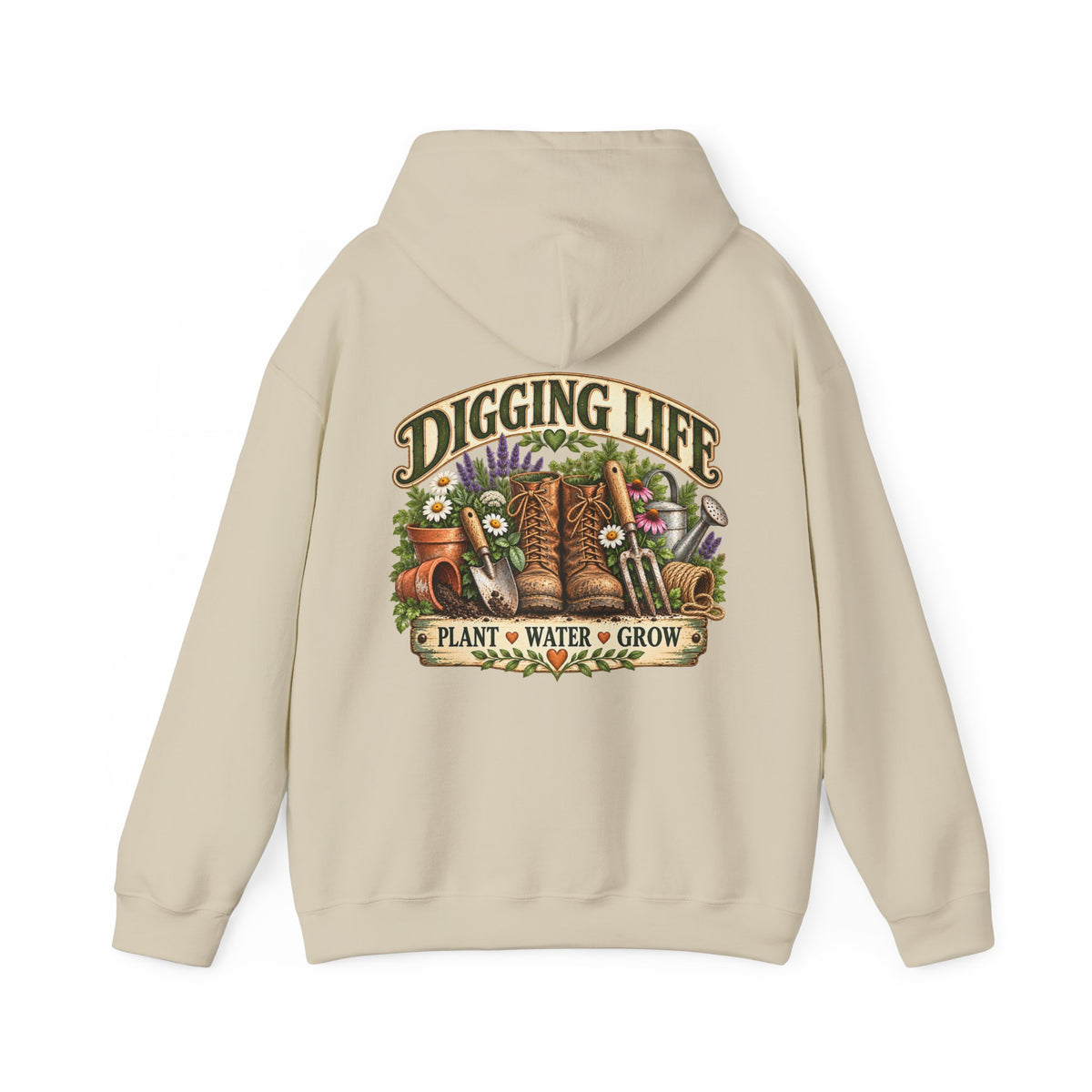 Garten-Hoodie im Vintage-Stil „Digging Life“