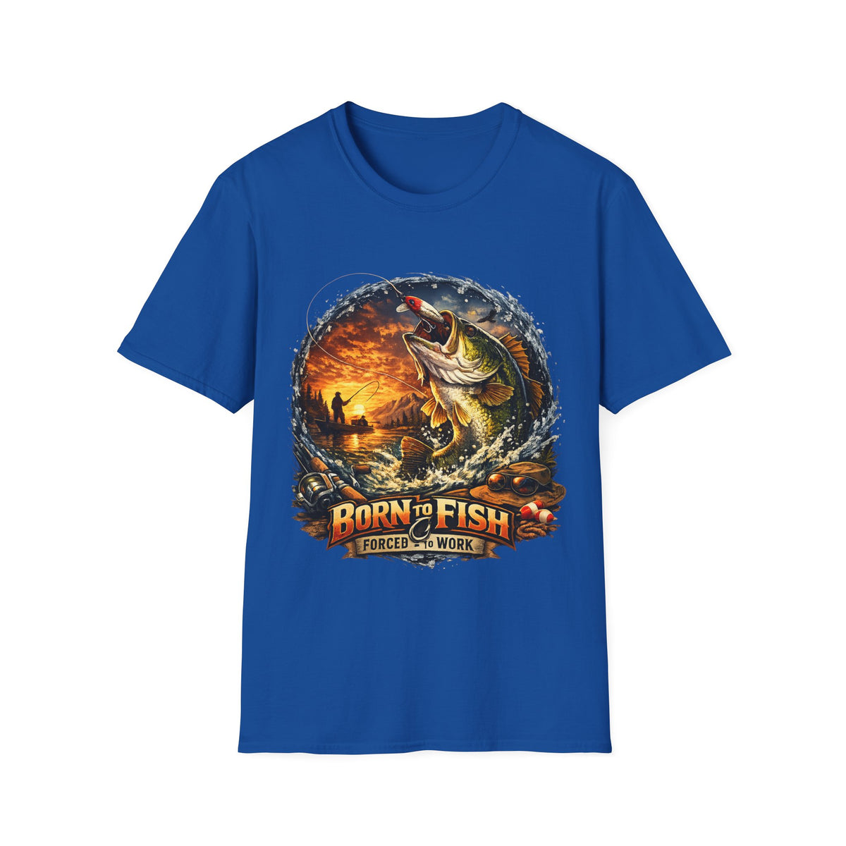 Born to Fish Forced to Work T-Shirt – Fishing Graphic Tee
