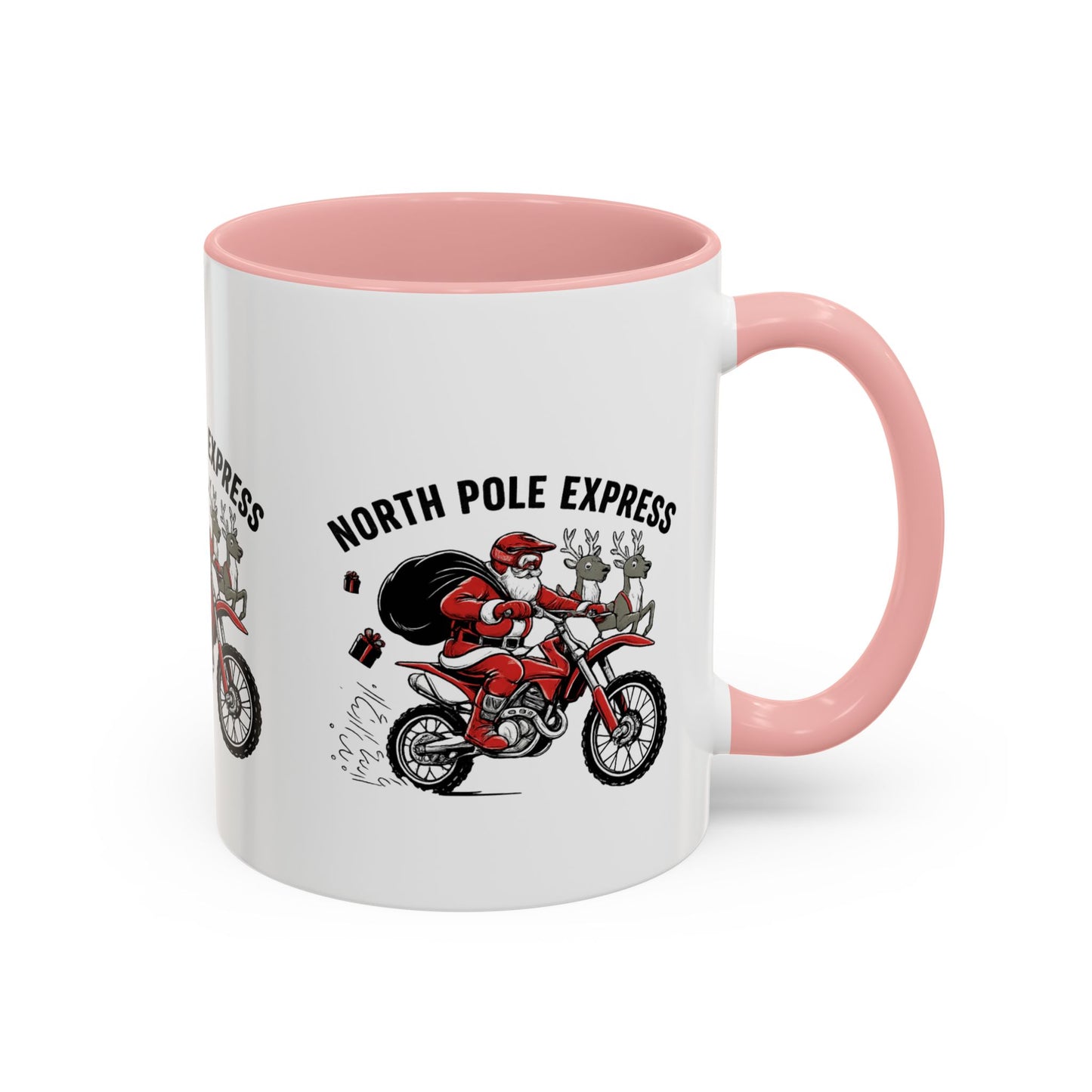 North Pole Express Motocross Santa Christmas Accent Mug