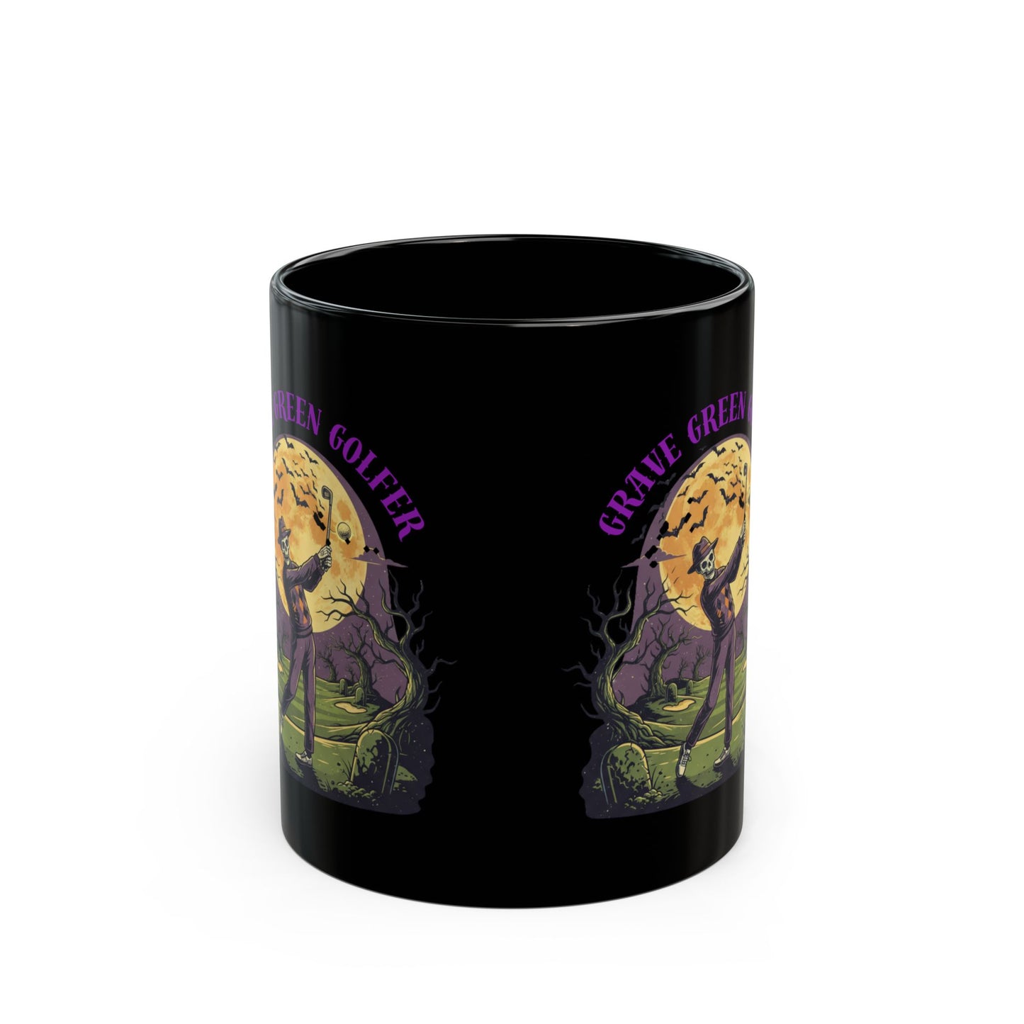 Halloween Golfer schwarze Tasse