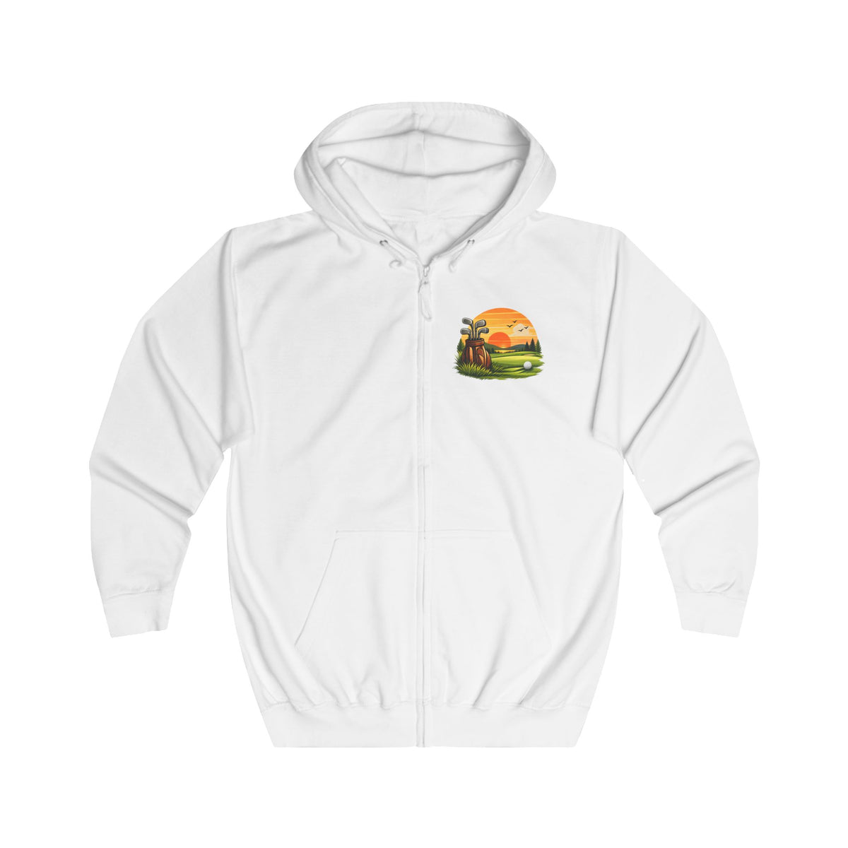 Kapuzenpullover mit Vintage Golf-Sonnenuntergang-Grafik