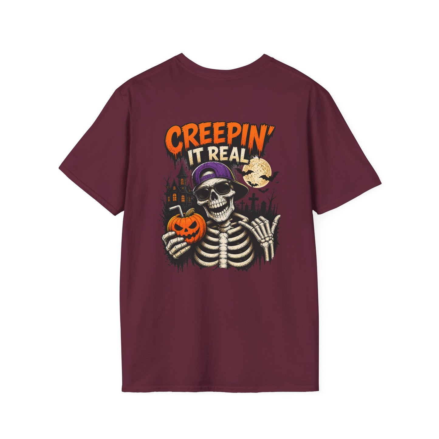 Creepin’ It Real Halloween T-Shirt – Skeleton Graphic Tee