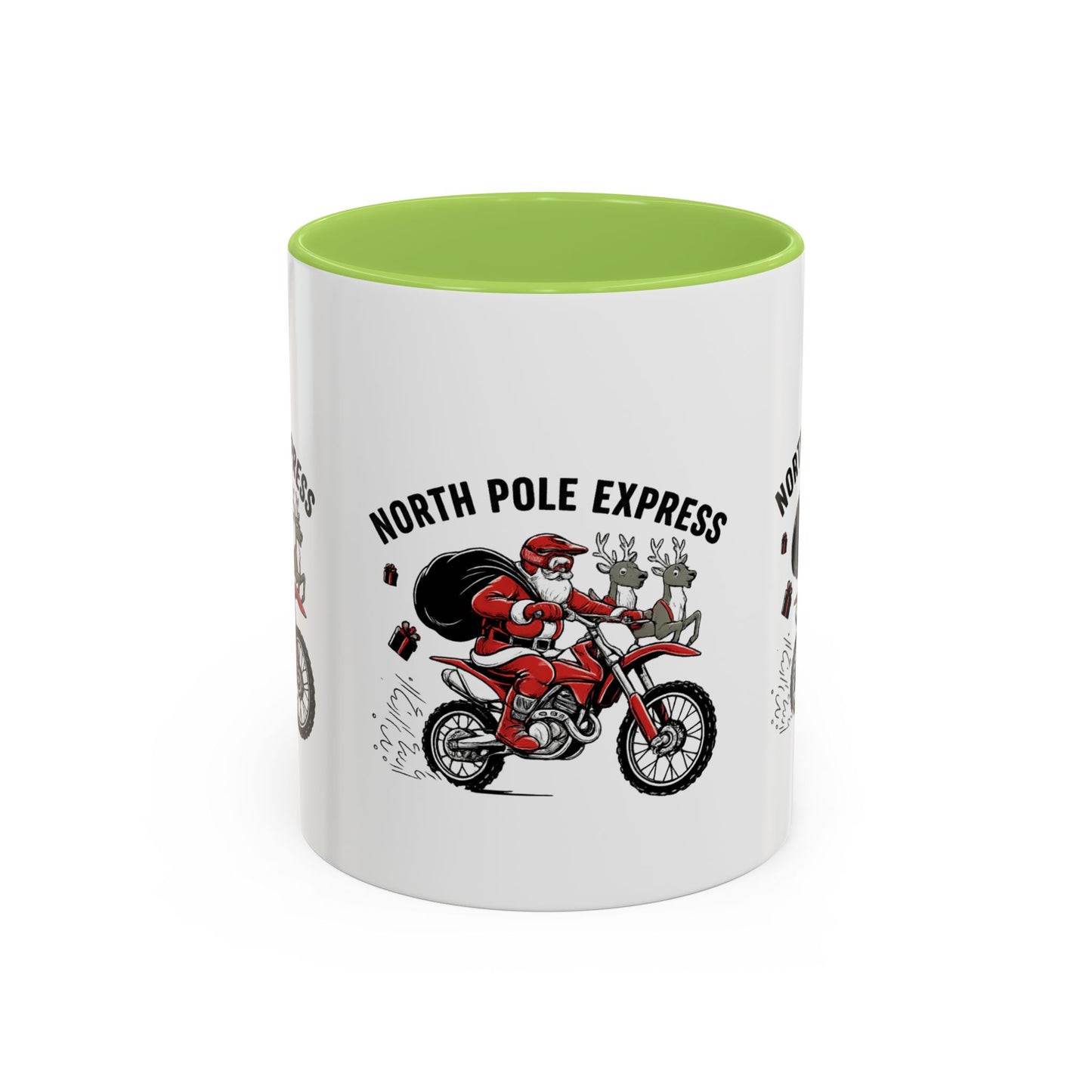 North Pole Express Motocross Santa Christmas Accent Mug