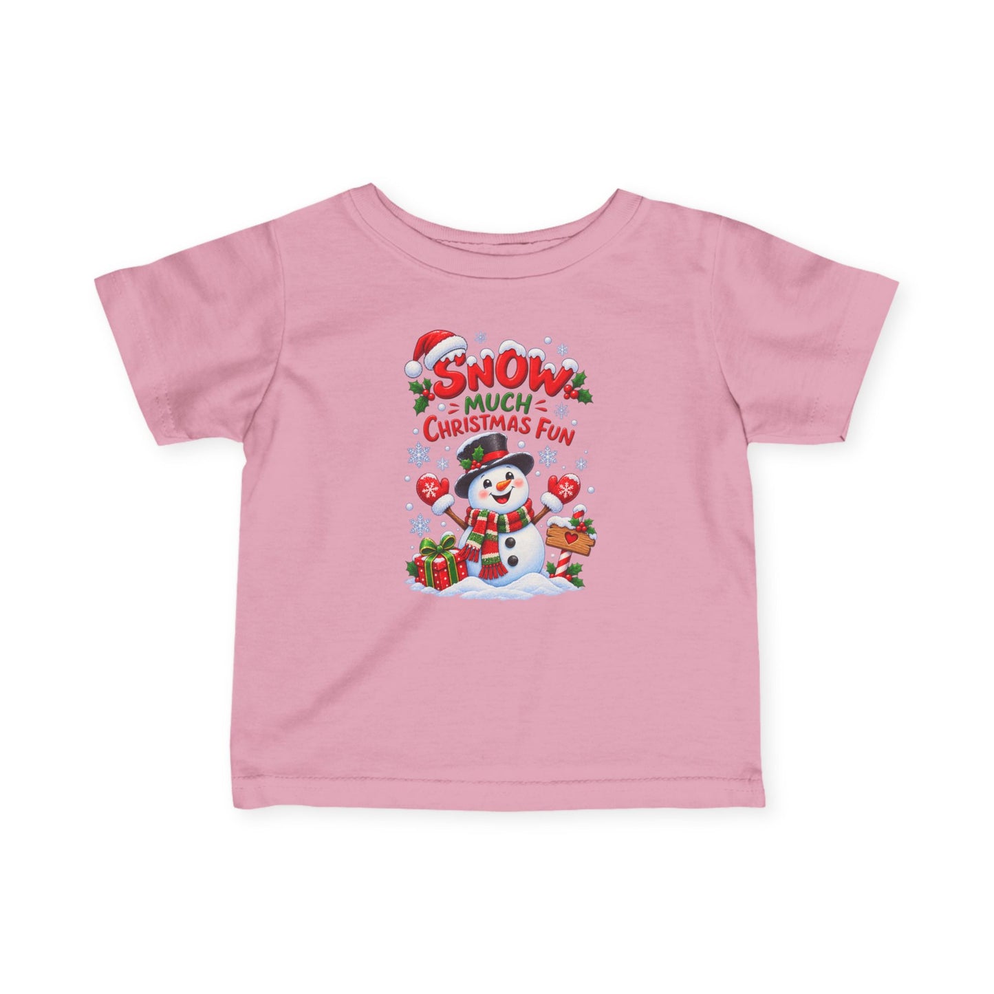 Snow Much Christmas Fun Infant Christmas T-Shirt – Snowman Tee