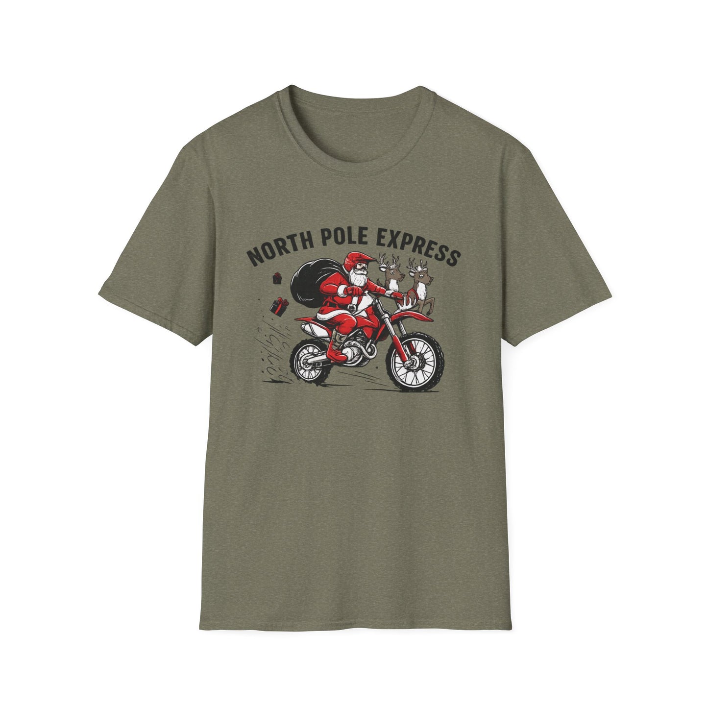 North Pole Express Motocross Christmas T-Shirt