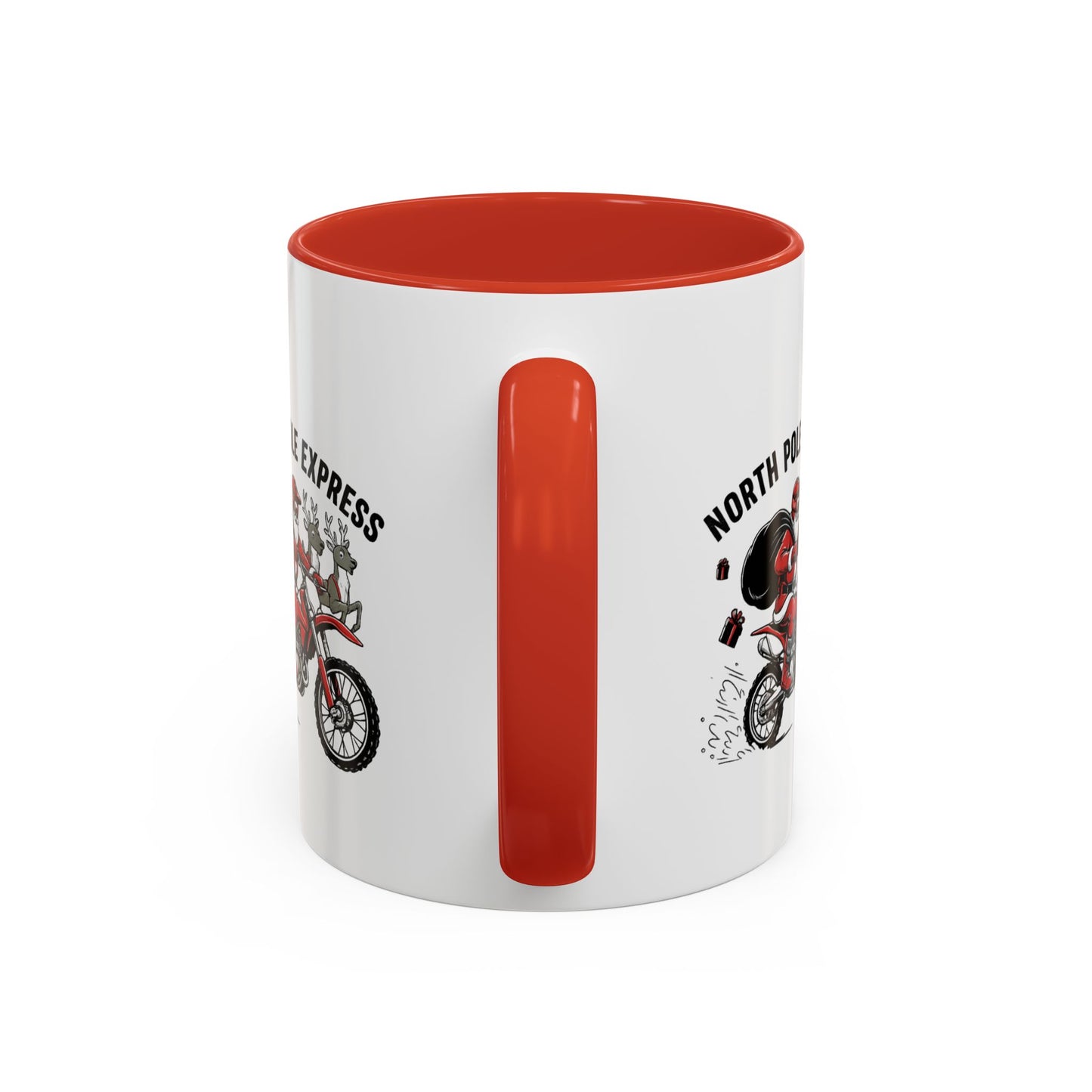 North Pole Express Motocross Santa Christmas Accent Mug