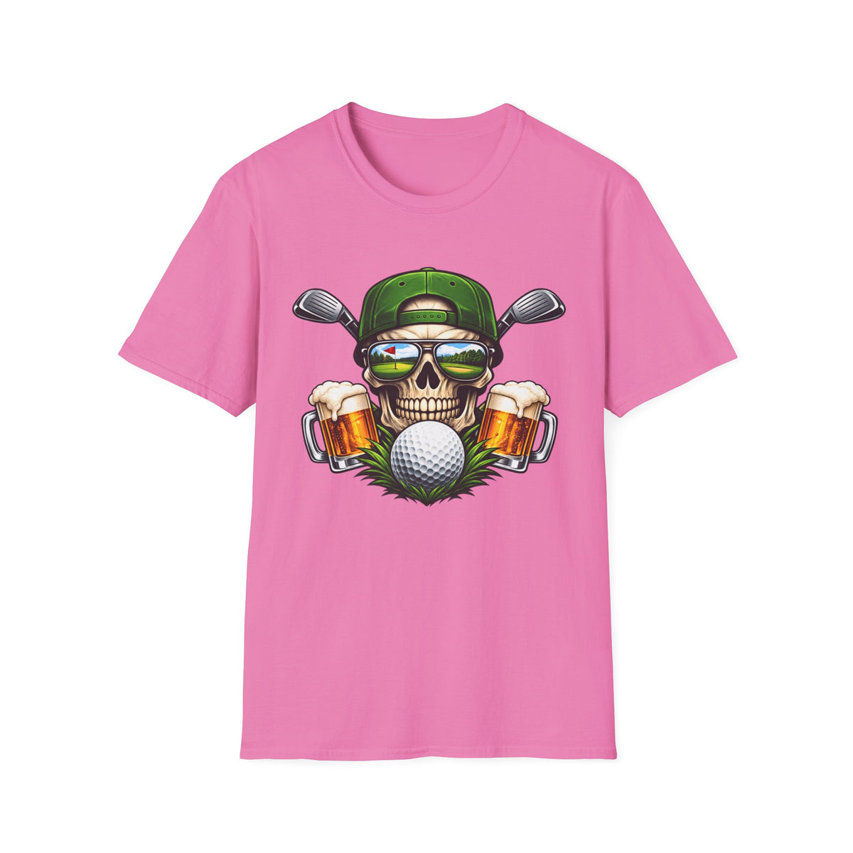 Fairways & Cold Beers Golf Skull T-Shirt