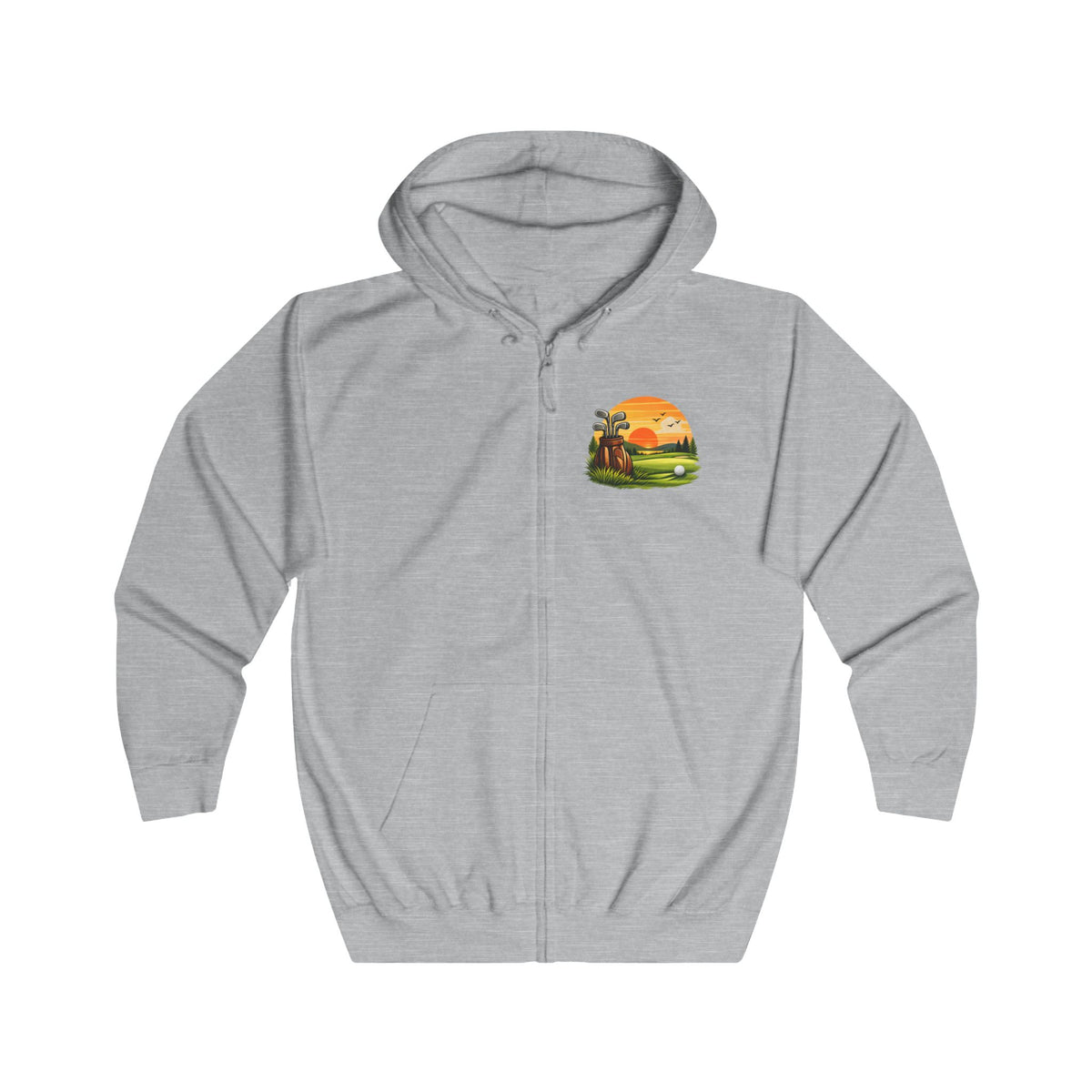 Kapuzenpullover mit Vintage Golf-Sonnenuntergang-Grafik
