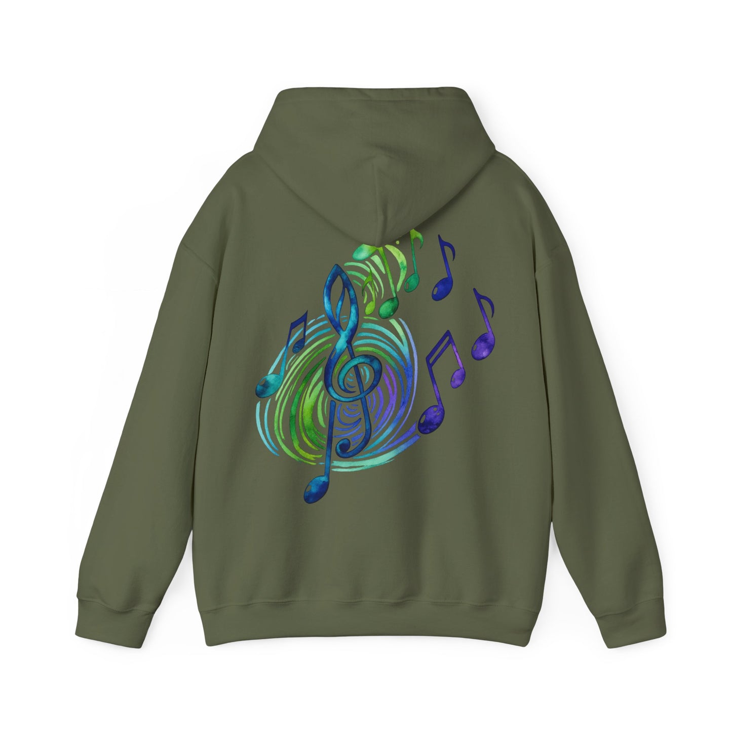 Music Note Hoodie Colorful Treble Clef Graphic Pullover