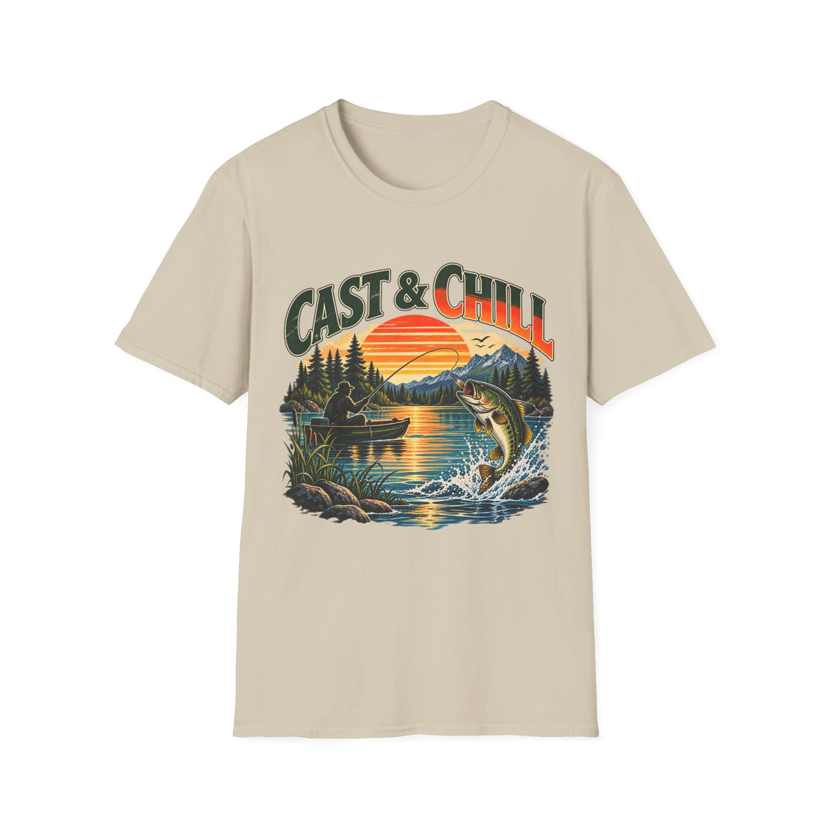 Cast & Chill Fishing T-Shirt – Vintage Angler Graphic Tee