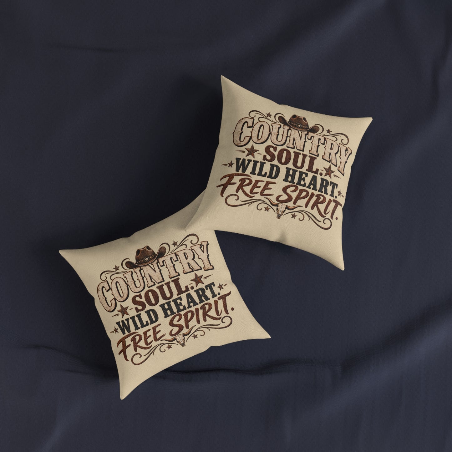 Country Soul Wild Heart Free Spirit Cushion – Western Country Pillow