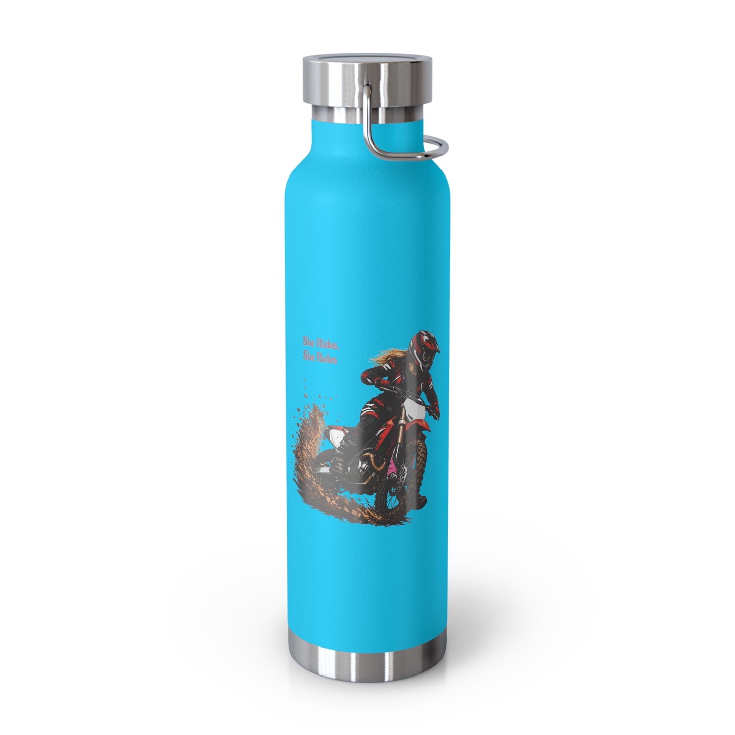 She Rides She Rules Motocross Insulated Flask