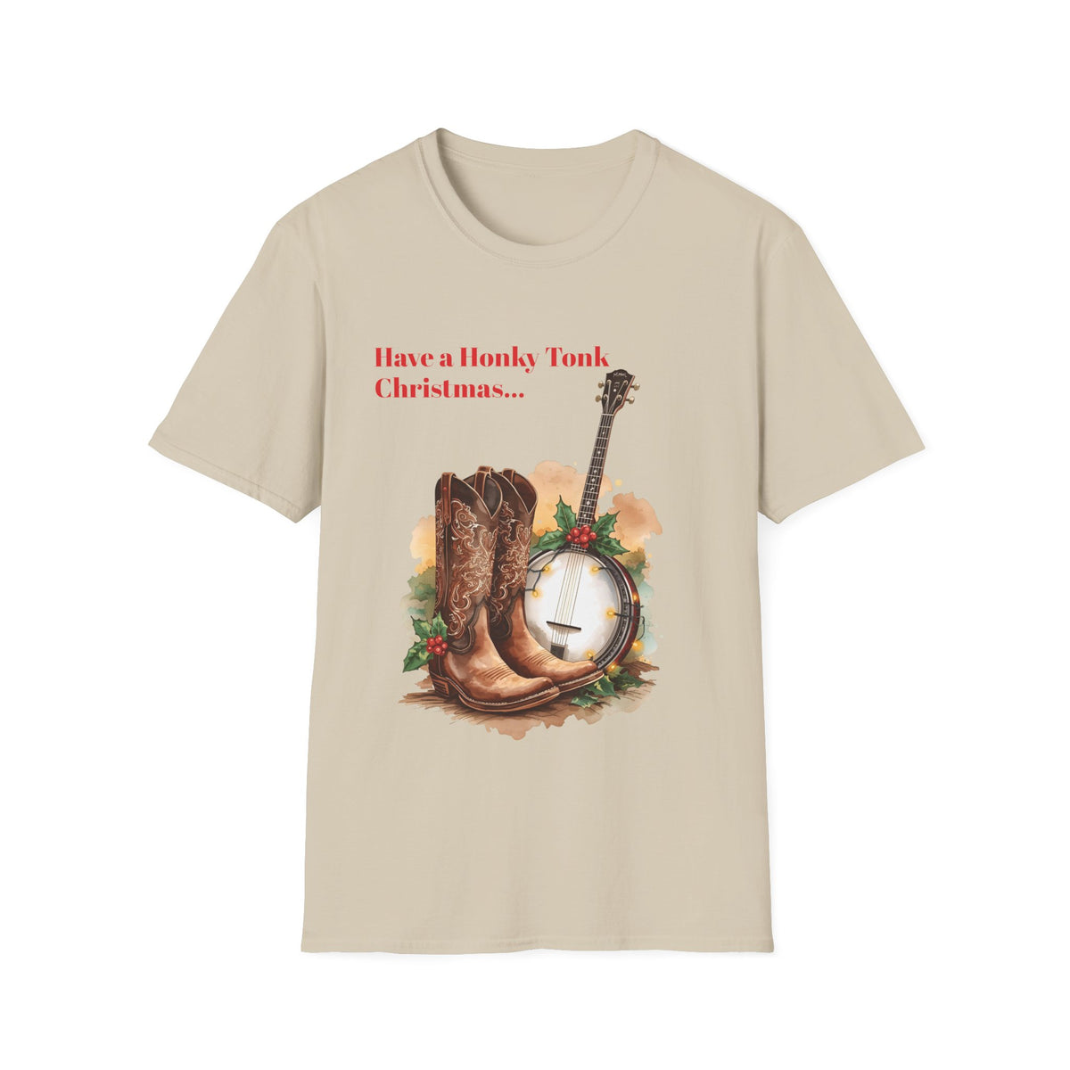 Honky Tonk Christmas T-Shirt – Country Western Festive Tee