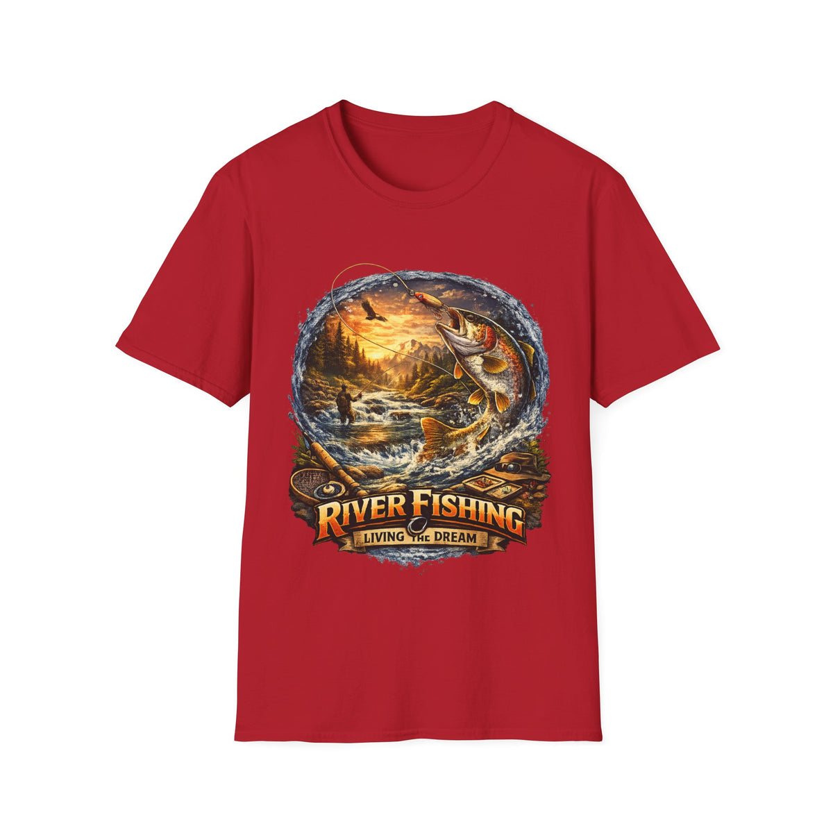 River Fishing Living the Dream T-Shirt – Angler Fishing Tee
