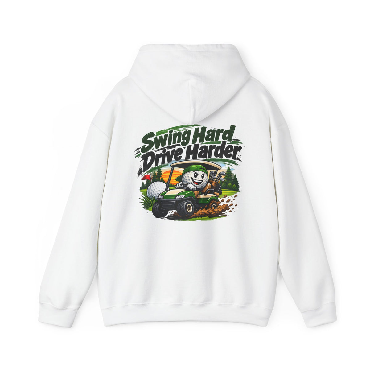 Sweat à capuche de golf amusant Petit imprimé avant Motif de golf