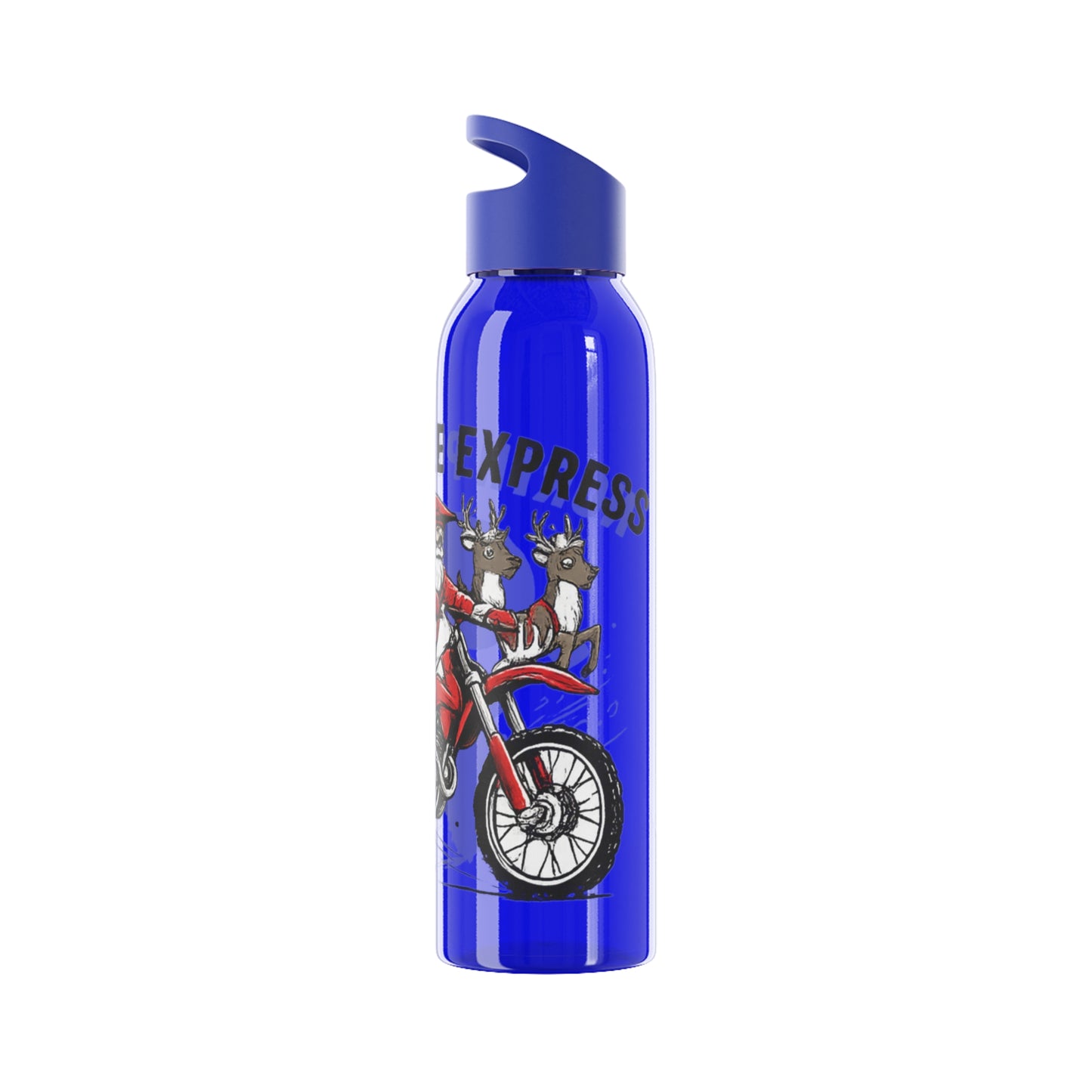North Pole Express Motocross Christmas Water Bottle