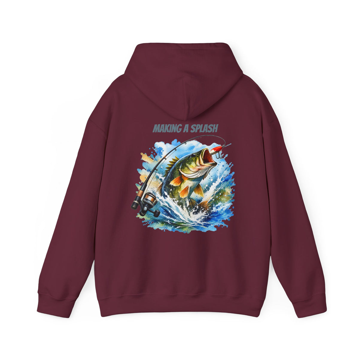 Making a Splash Back Print Hoodie – Fishing Graphic Hoodie