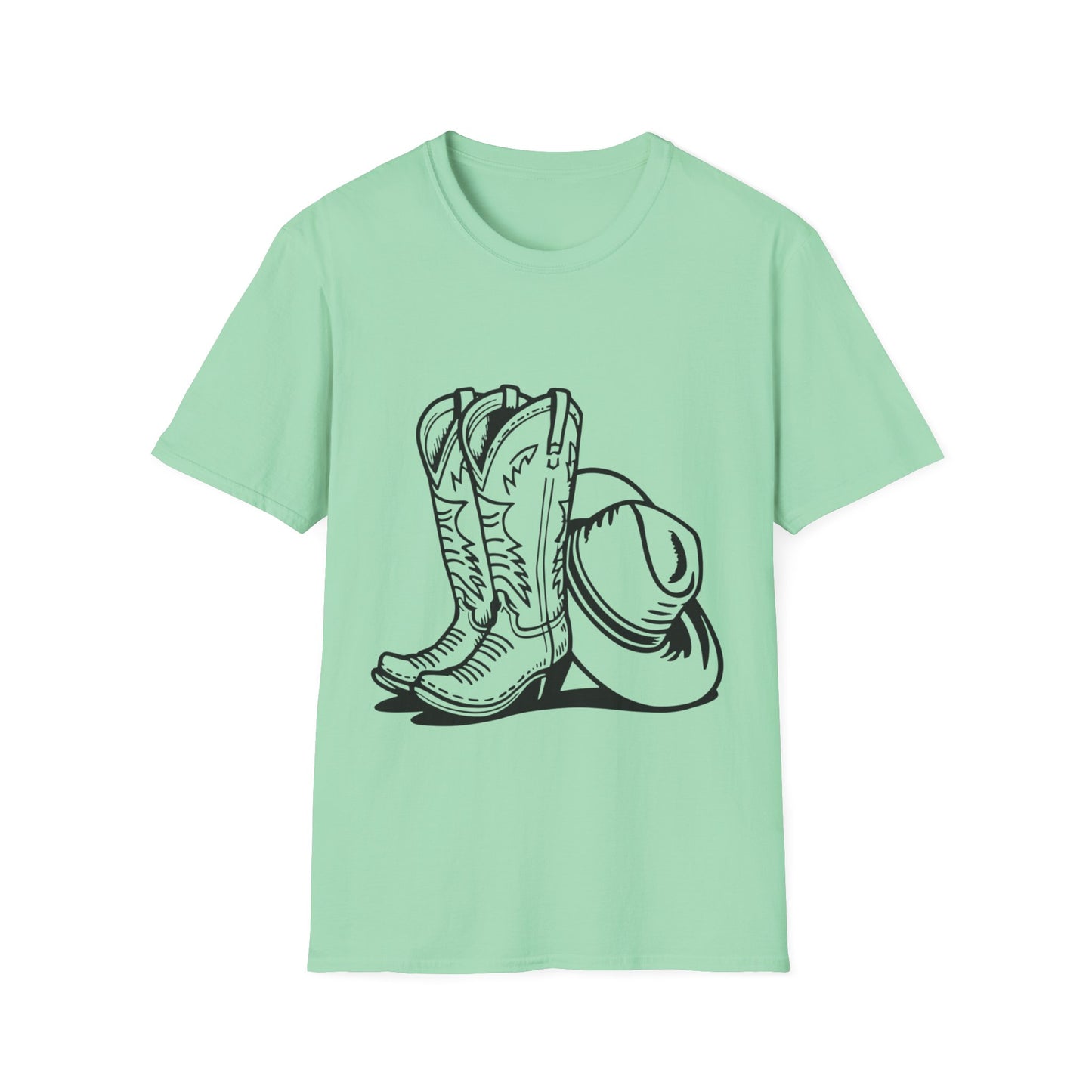 Cowboy Boots & Hat Unisex T-Shirt | Western Style Tee, Country Vibes Shirt, Rodeo Apparel, Gift for Cowboys, Casual Tee