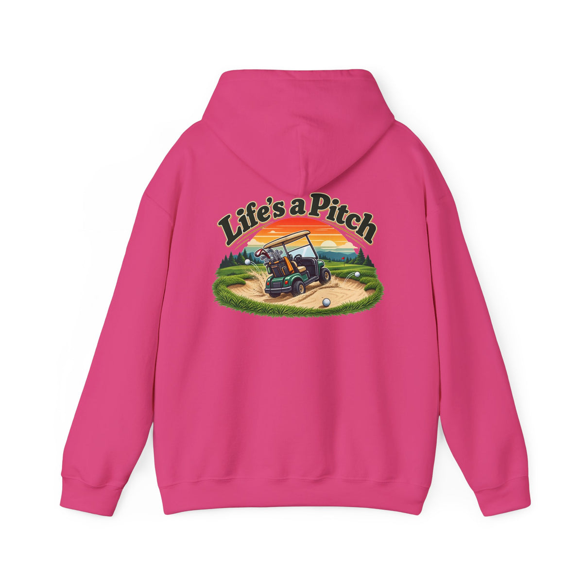 Life’s a Pitch Golf Hoodie – Golfer Back Print Hoodie