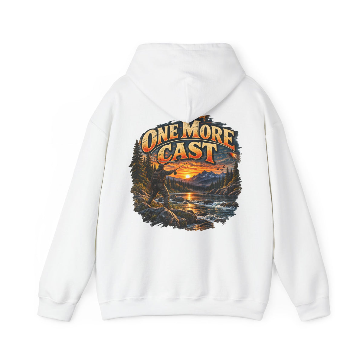 One More Cast Back Print Hoodie – Vintage Fishing Hoodie