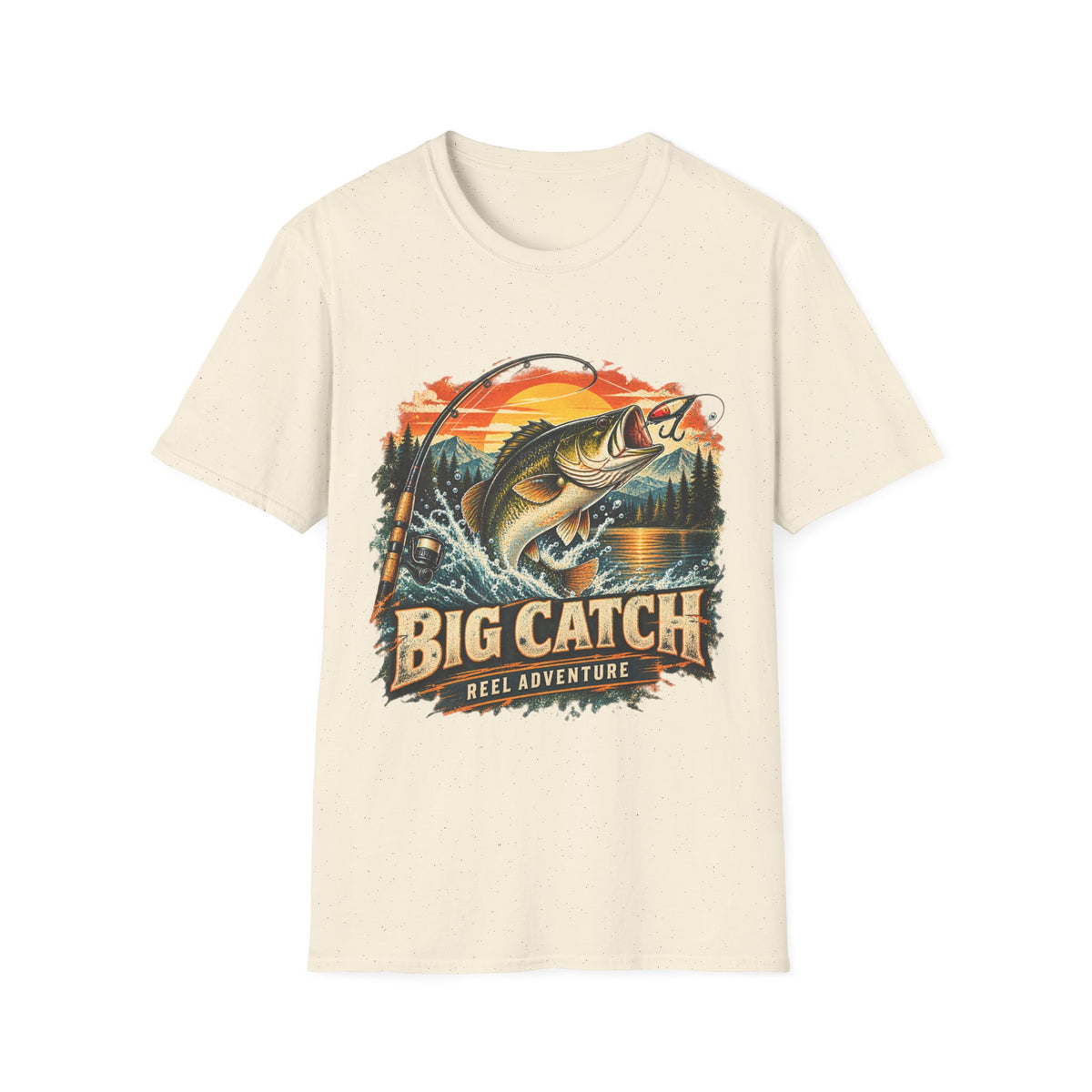 Big Catch Reel Adventure Fishing T-Shirt – Vintage Angler Graphic Tee