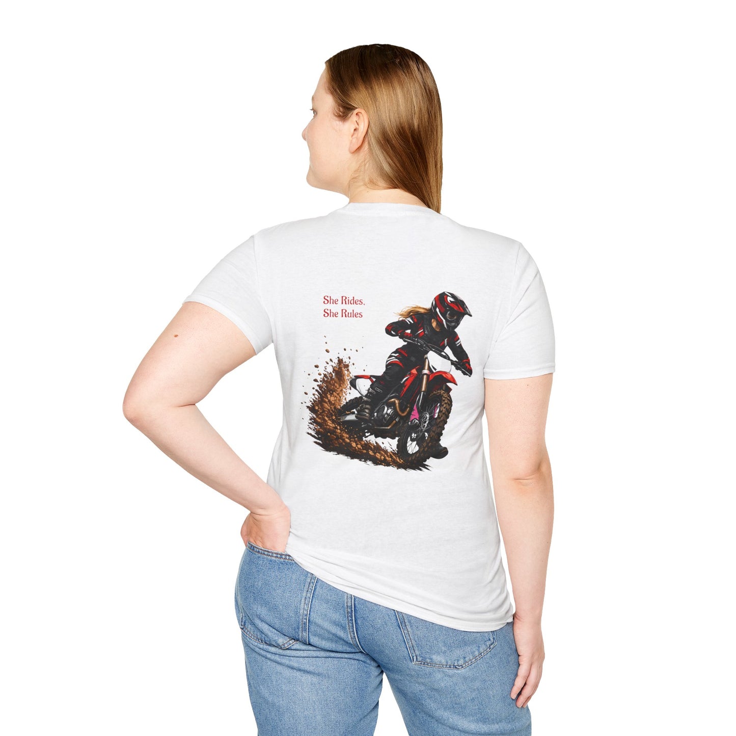 She Rides, She Rules Dirt Bike T-Shirt