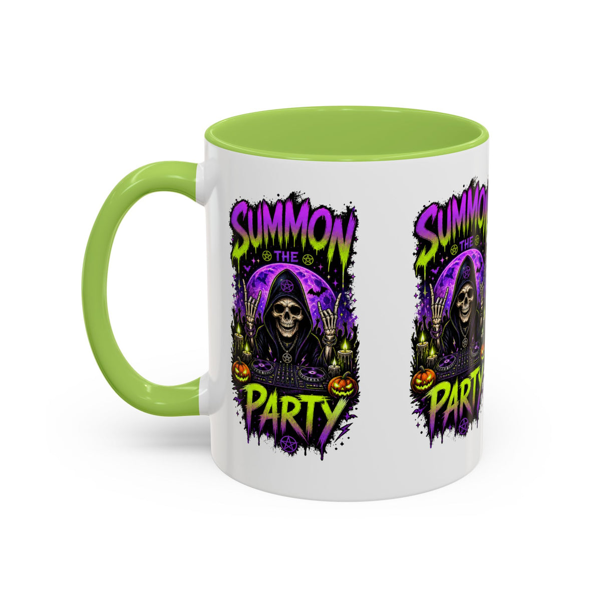 Summon the Party Halloween Accent Mug – Skeleton DJ Mug