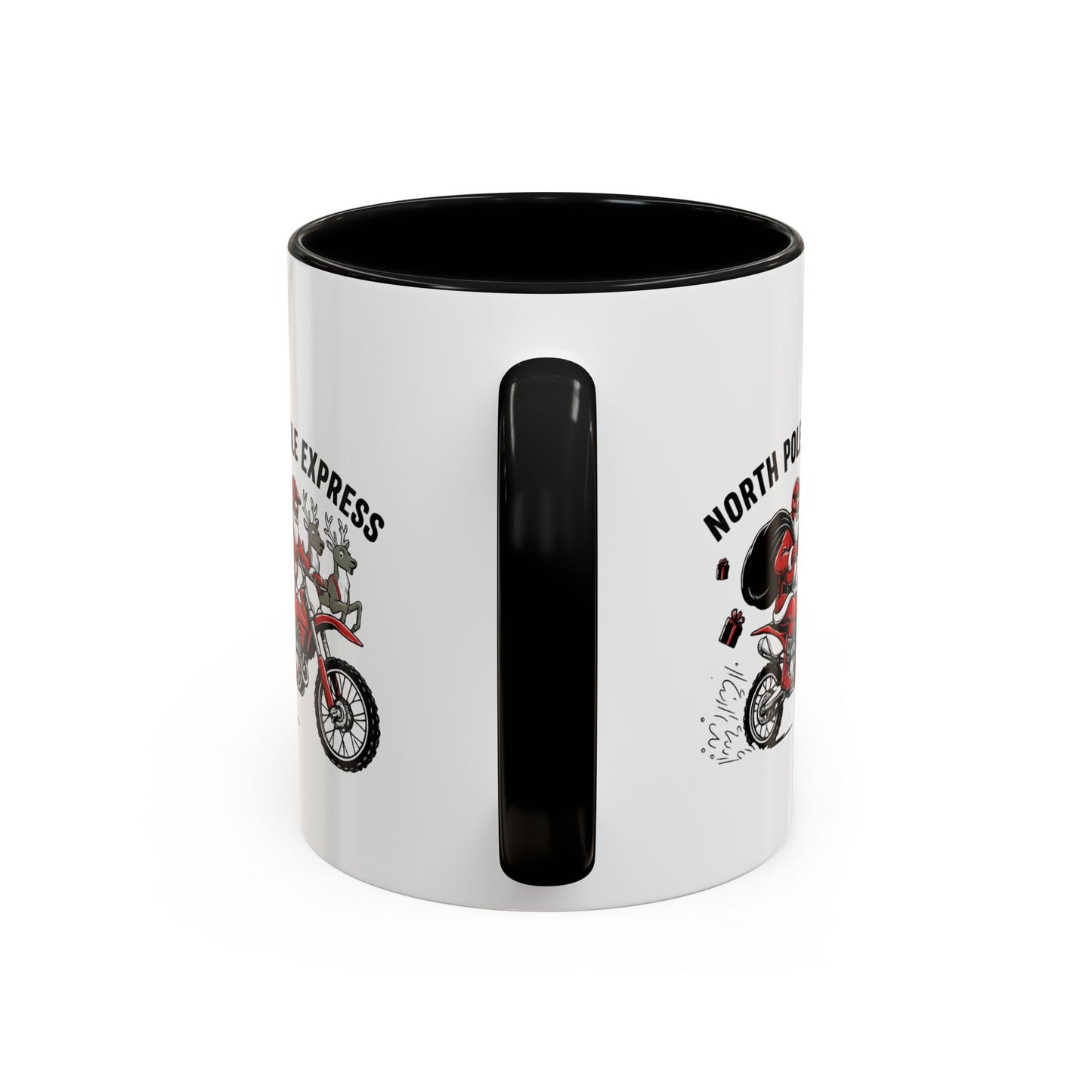 North Pole Express Motocross Santa Christmas Accent Mug