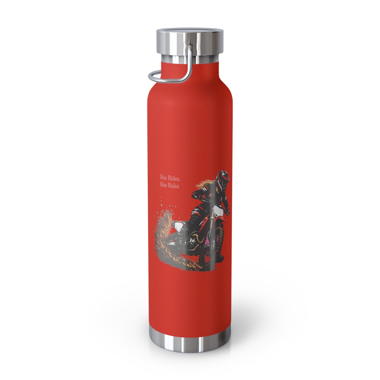 She Rides She Rules Motocross Insulated Flask