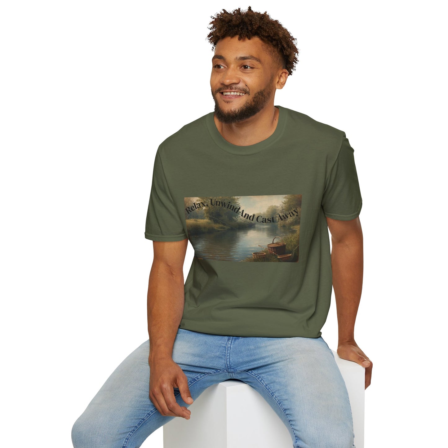 Relax, Unwind, and Cast Away Unisex T-Shirt - Perfect for Nature and Angling Enthusiasts, Gifts for Friends, Casual Wear, Outdoor Adventures
