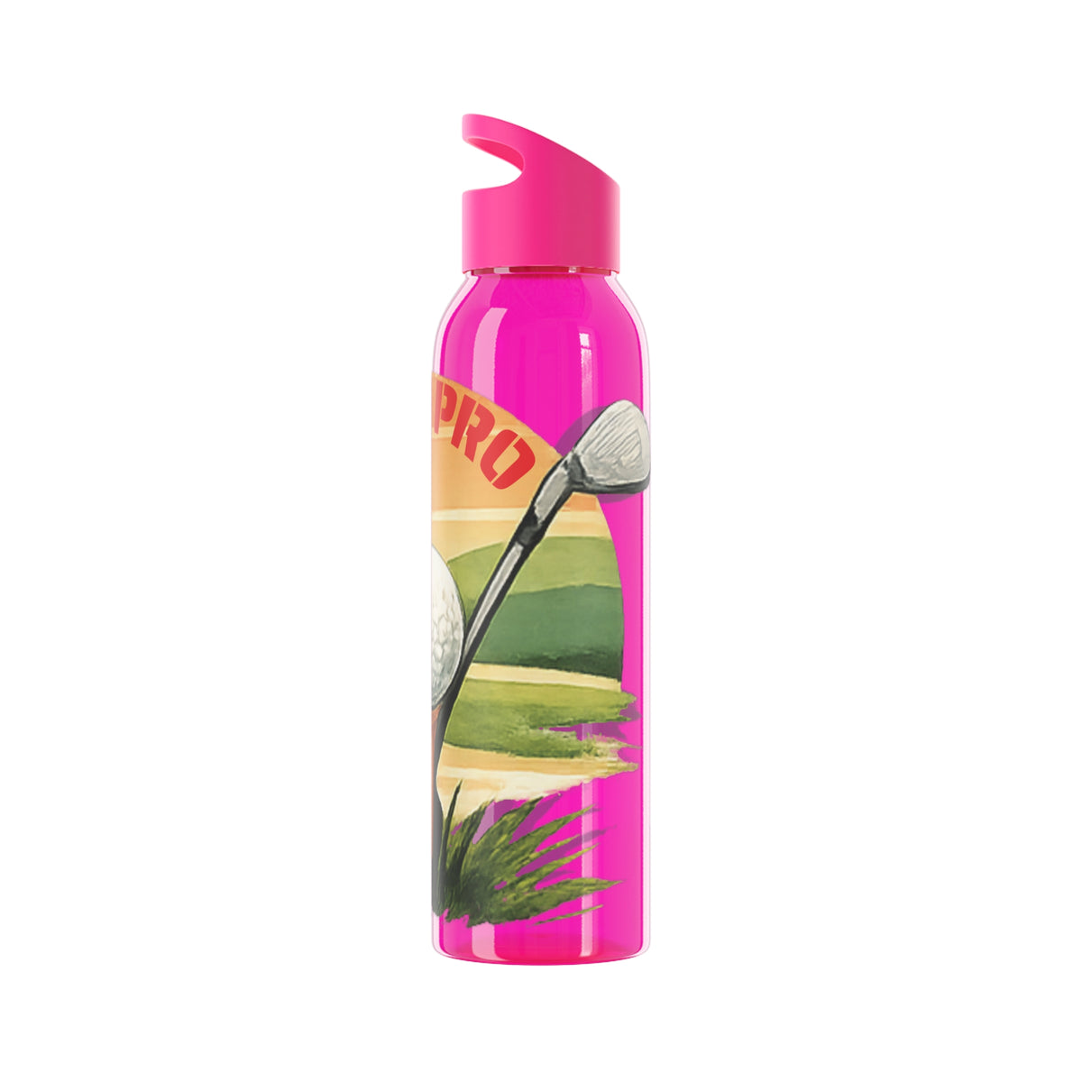 Gourde Golf Pro — Design rétro « Sunset » avec balle et tee de golf