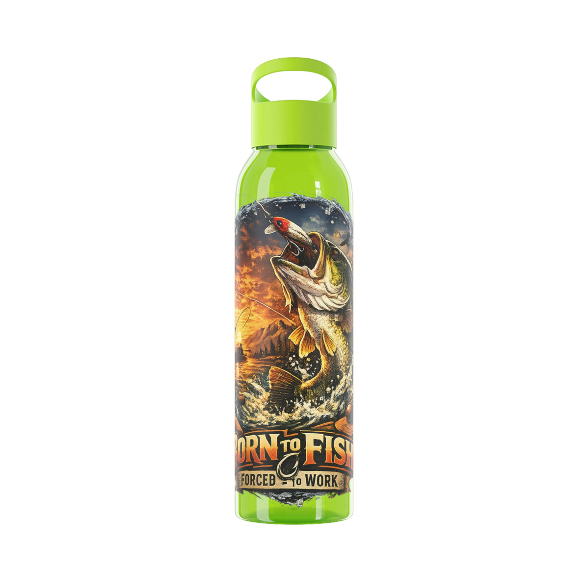 Born to Fish Forced to Work Water Bottle – Angler Fishing Bottle