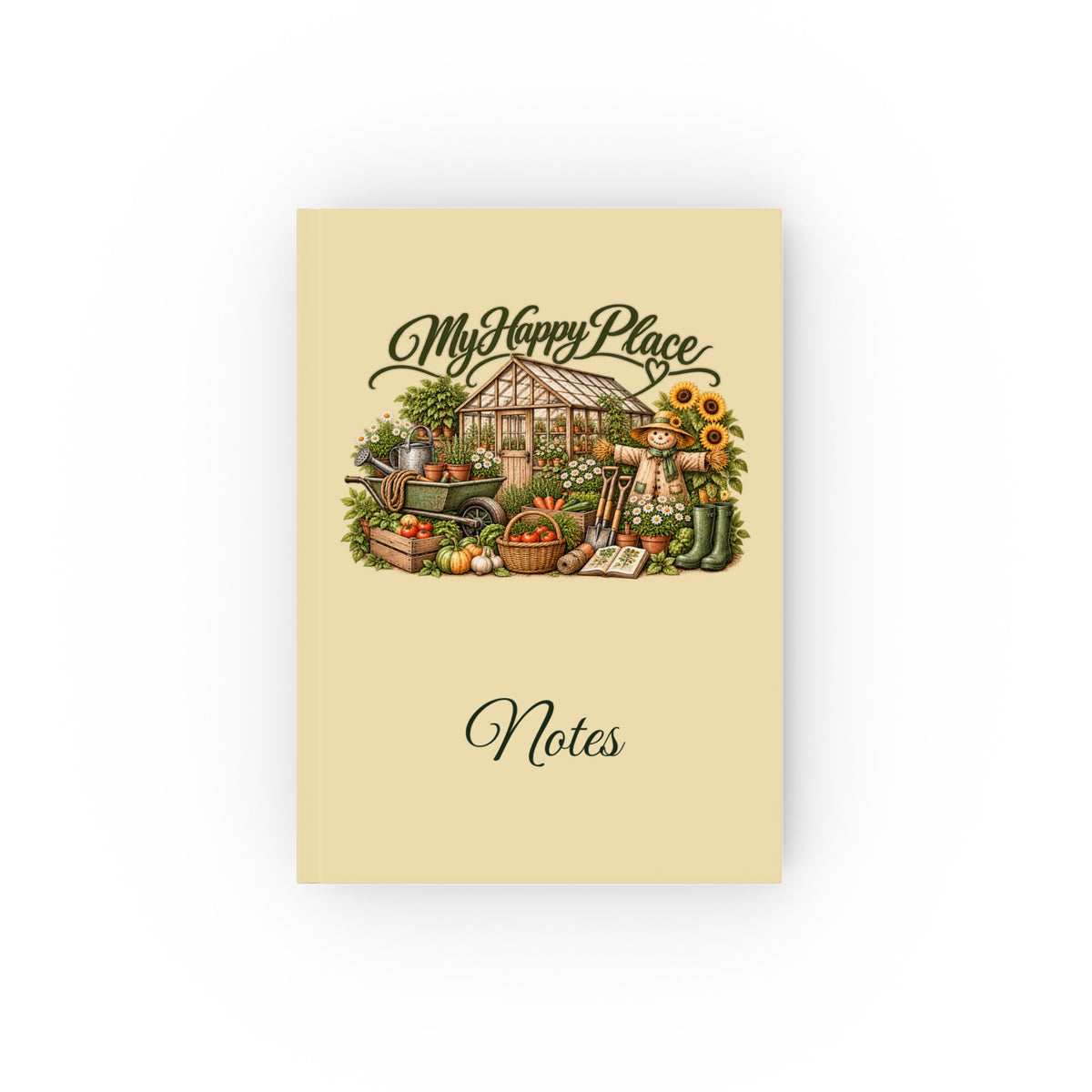 My Happy Place Greenhouse Hardcover Notebook
