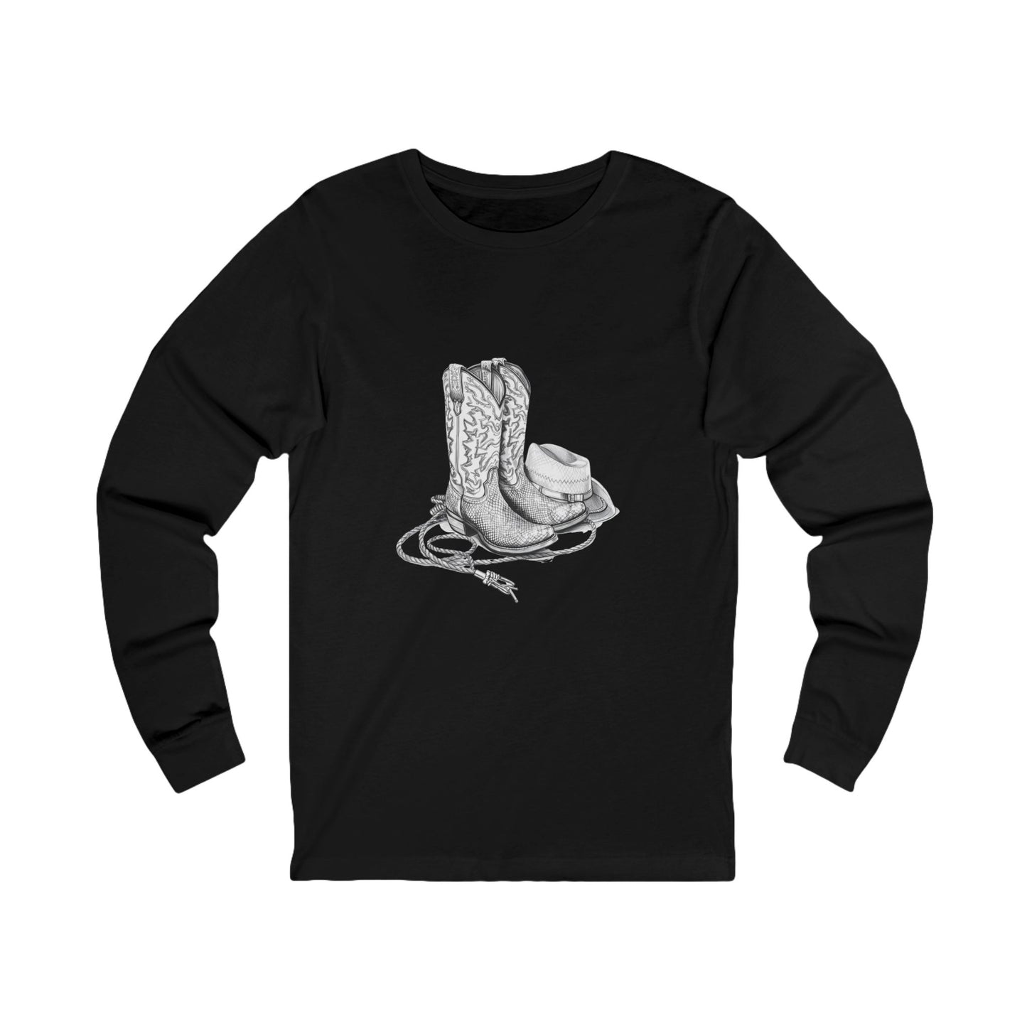 Bottes de cowboy T-shirt à manches longues