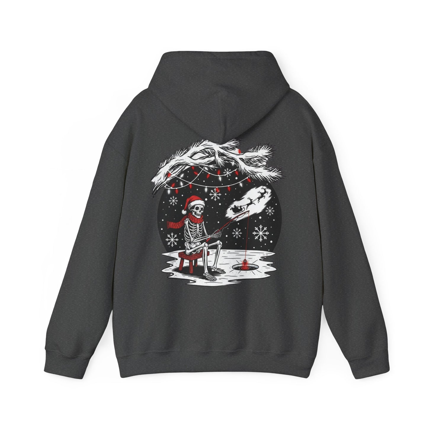 Merry Fishing Christmas Hoodie – Skeleton Fisherman Festive Hoodie