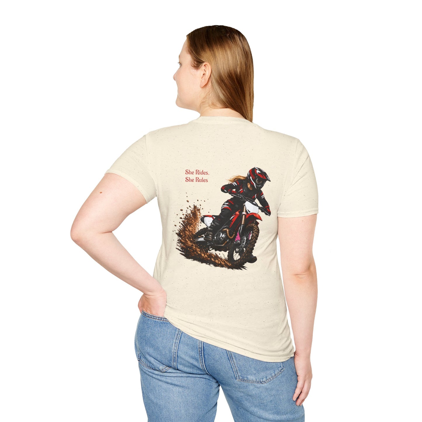 She Rides, She Rules Dirt Bike T-Shirt