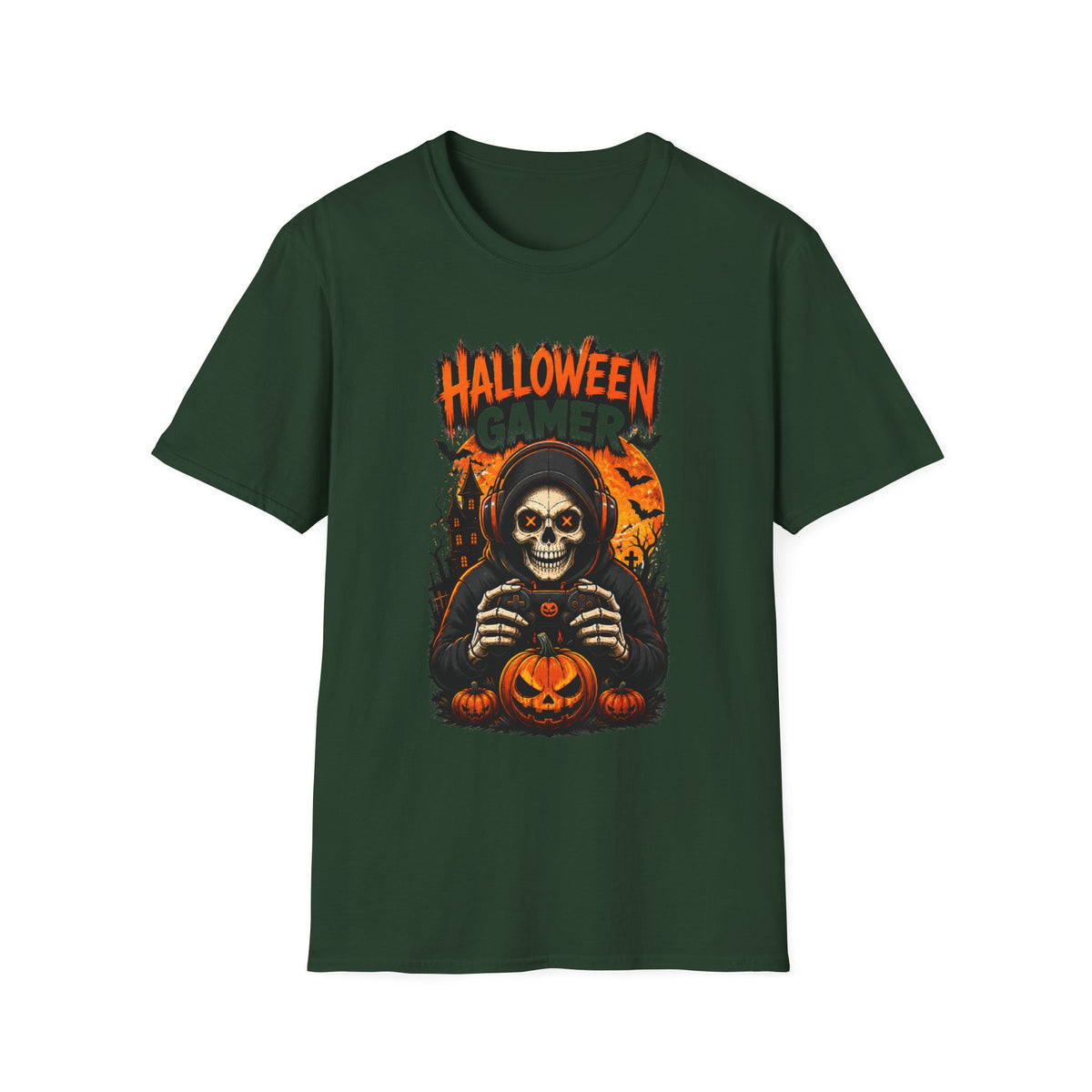 Halloween Gamer T-Shirt – Skull Gaming Halloween Tee