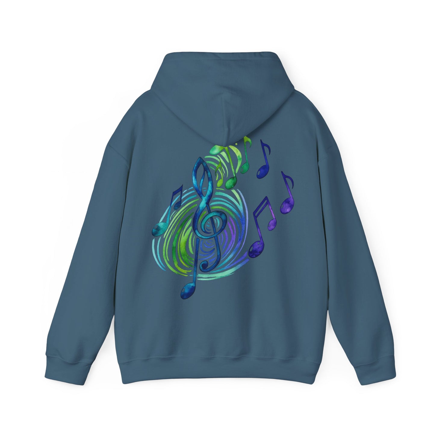 Music Note Hoodie Colorful Treble Clef Graphic Pullover